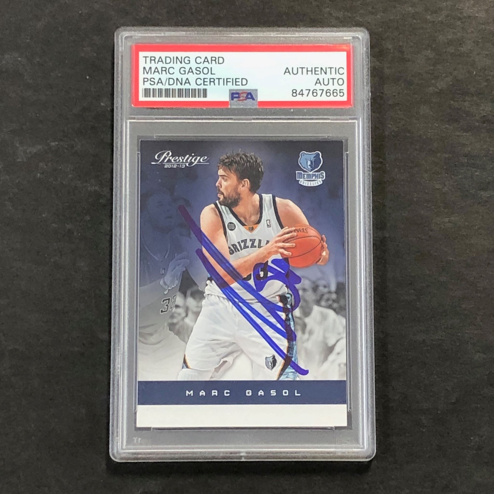 2012-13 Prestige Basketball #50 Marc Gasol Signed Card AUTO PSA Slabbed Grizzlie