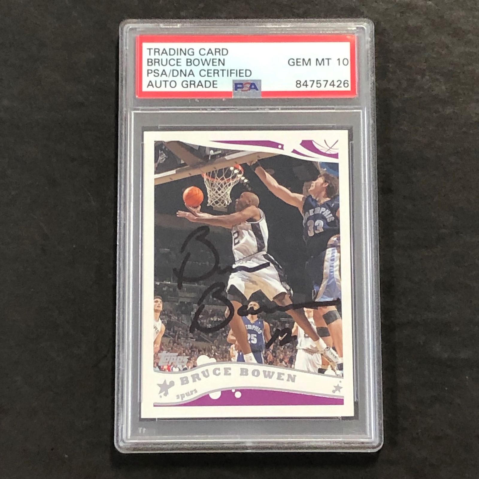 2005 Topps #206 Bruce Bowen Signed Card AUTO 10 PSA/DNA Slabbed Spurs