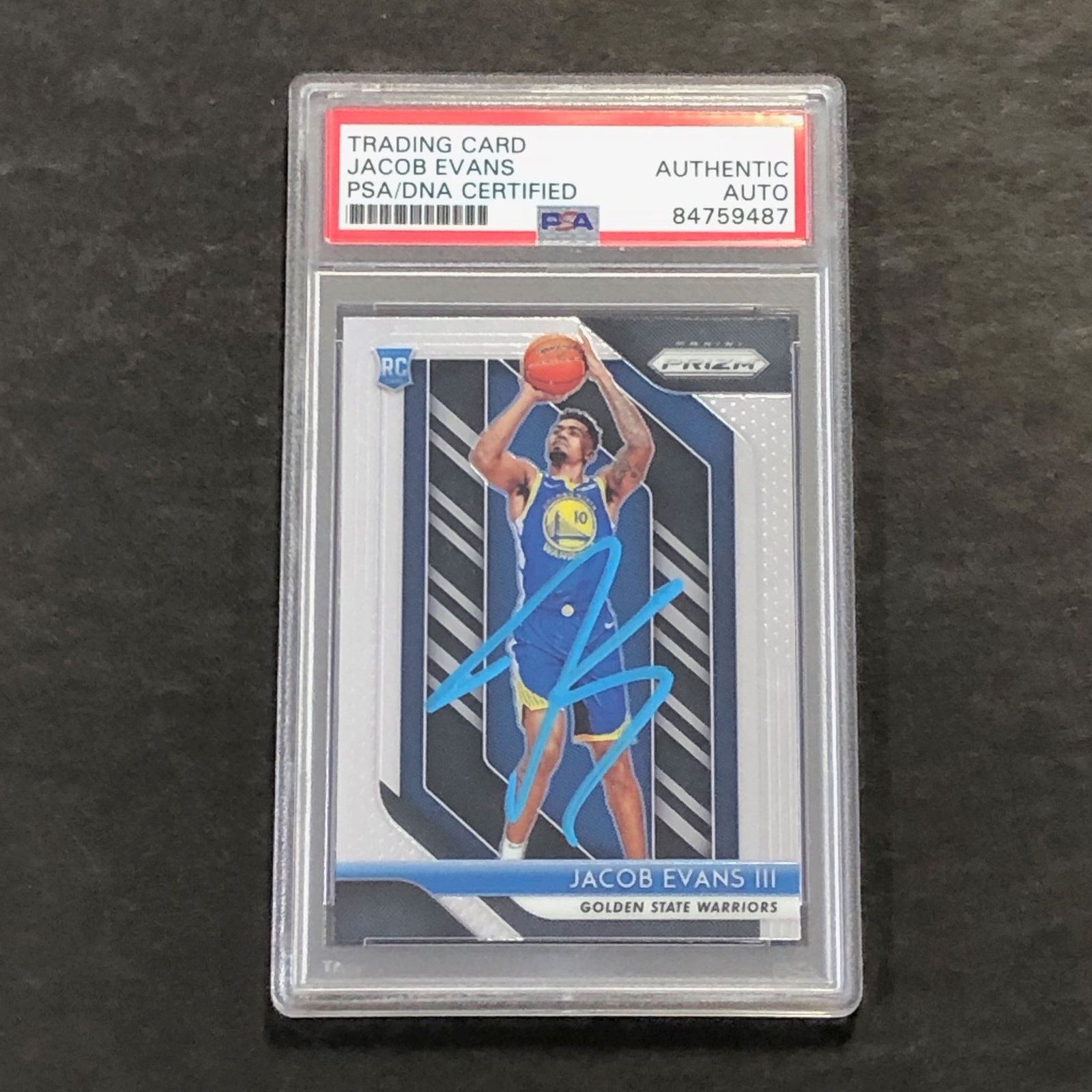 2018-19 Panini Prizm #212 Jacob Evans Signed Rookie Card AUTO PSA Slabbed RC War