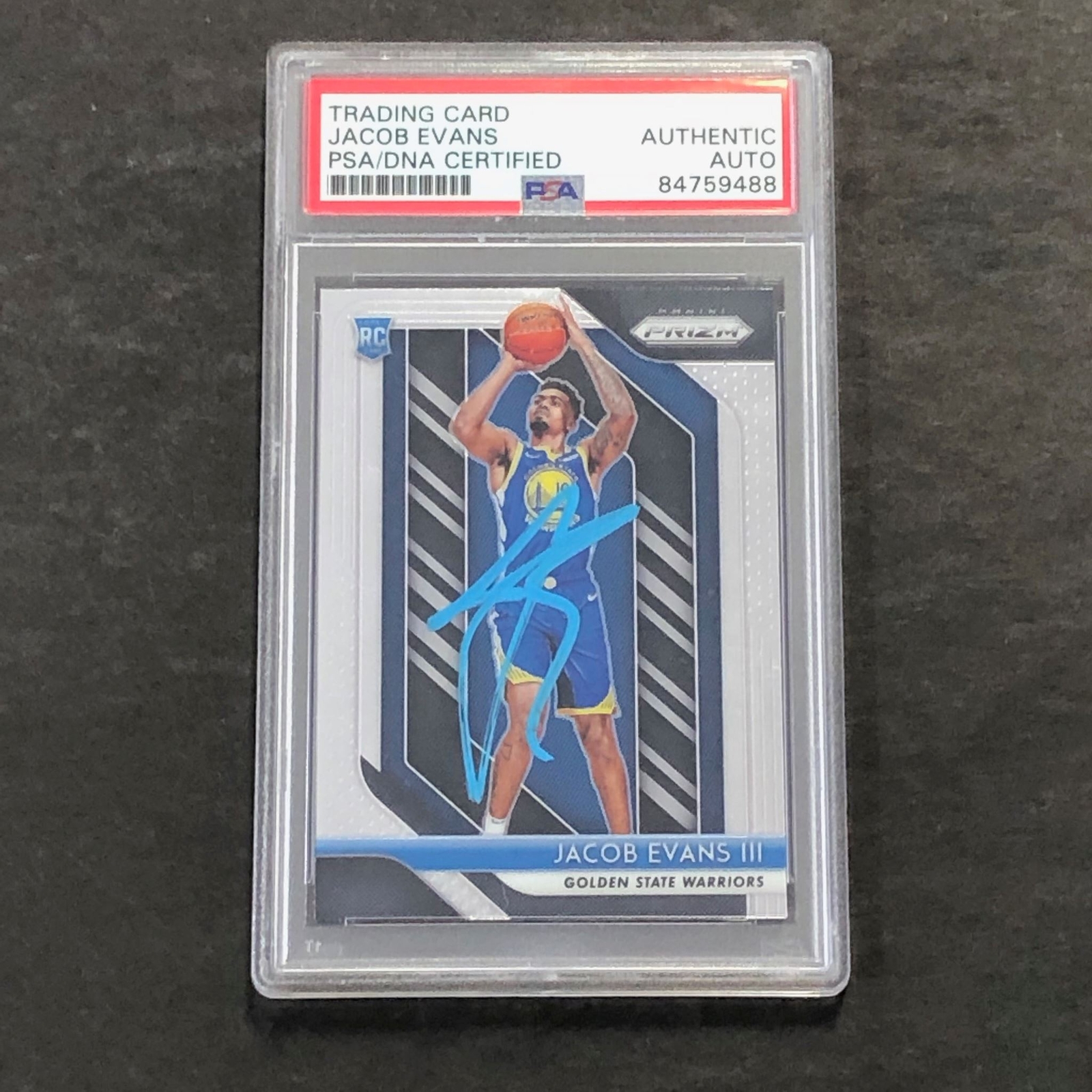 2018-19 Panini Prizm #212 Jacob Evans Signed Rookie Card AUTO PSA Slabbed RC War