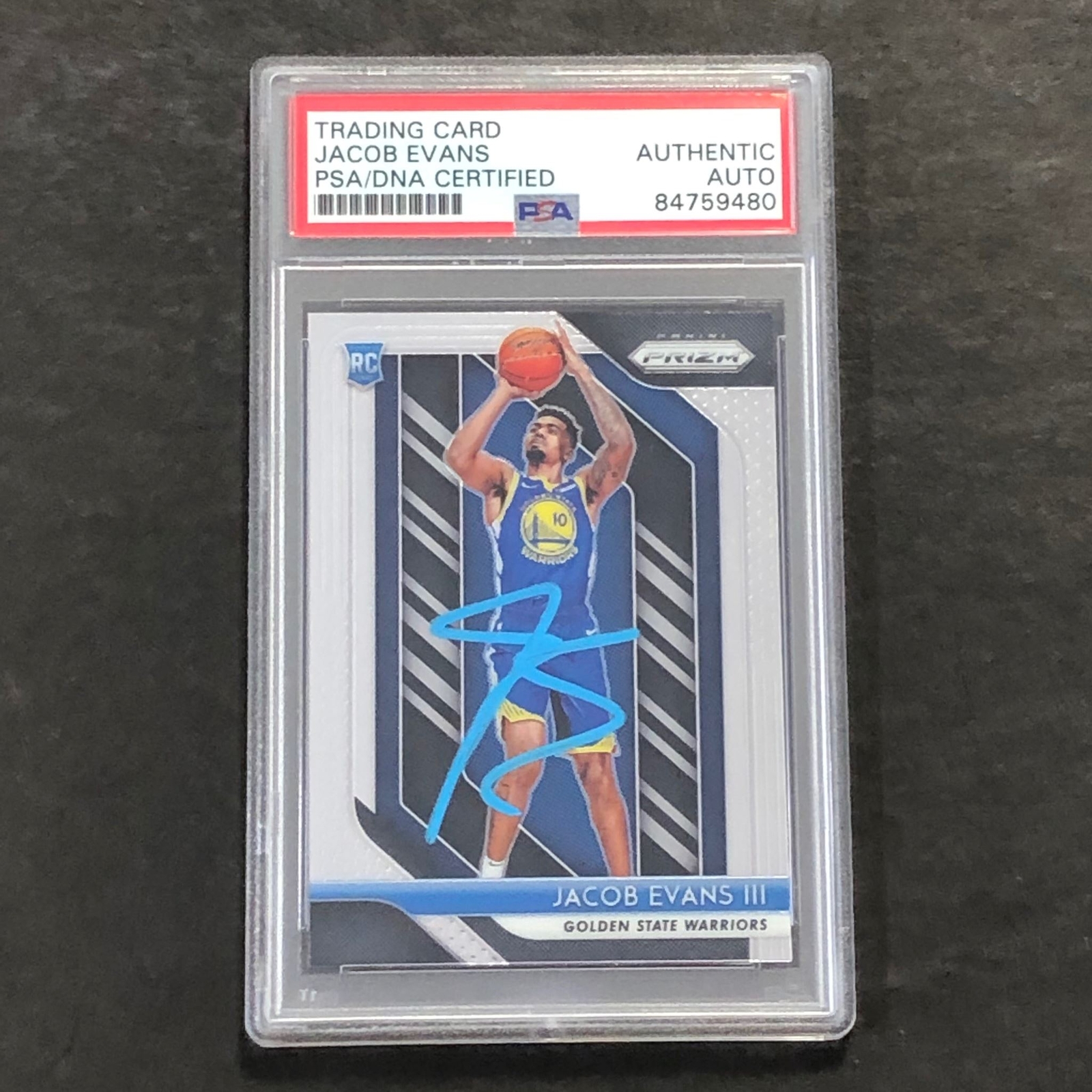 2018-19 Panini Prizm #212 Jacob Evans Signed Rookie Card AUTO PSA Slabbed RC War