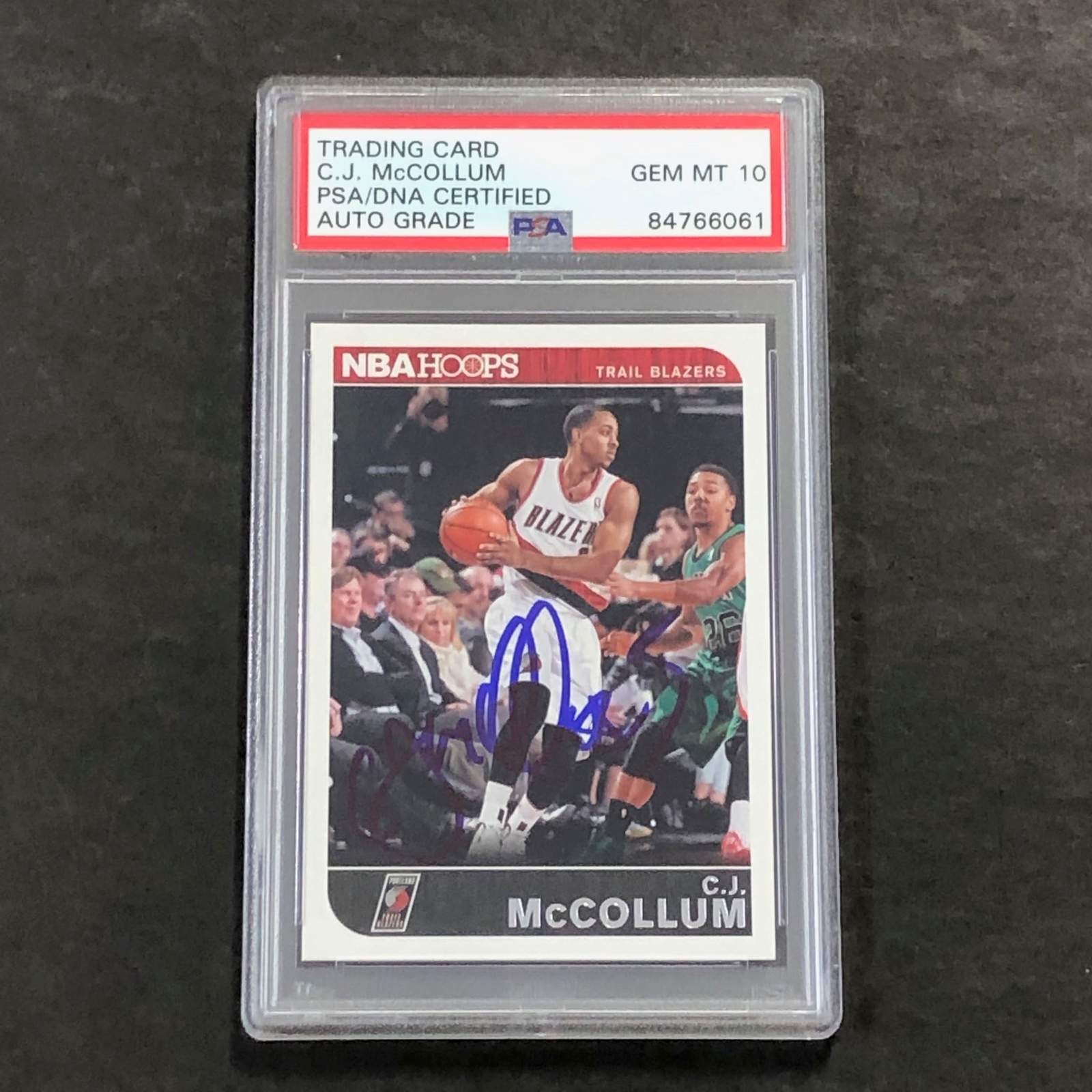 2014-15 Panini NBA Hoops #66 CJ McCollum Signed Card AUTO 10 PSA Slabbed RC Blaz