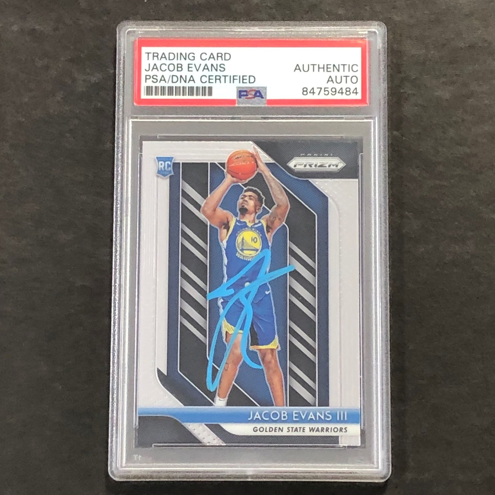 2018-19 Panini Prizm #212 Jacob Evans Signed Rookie Card AUTO PSA Slabbed RC War