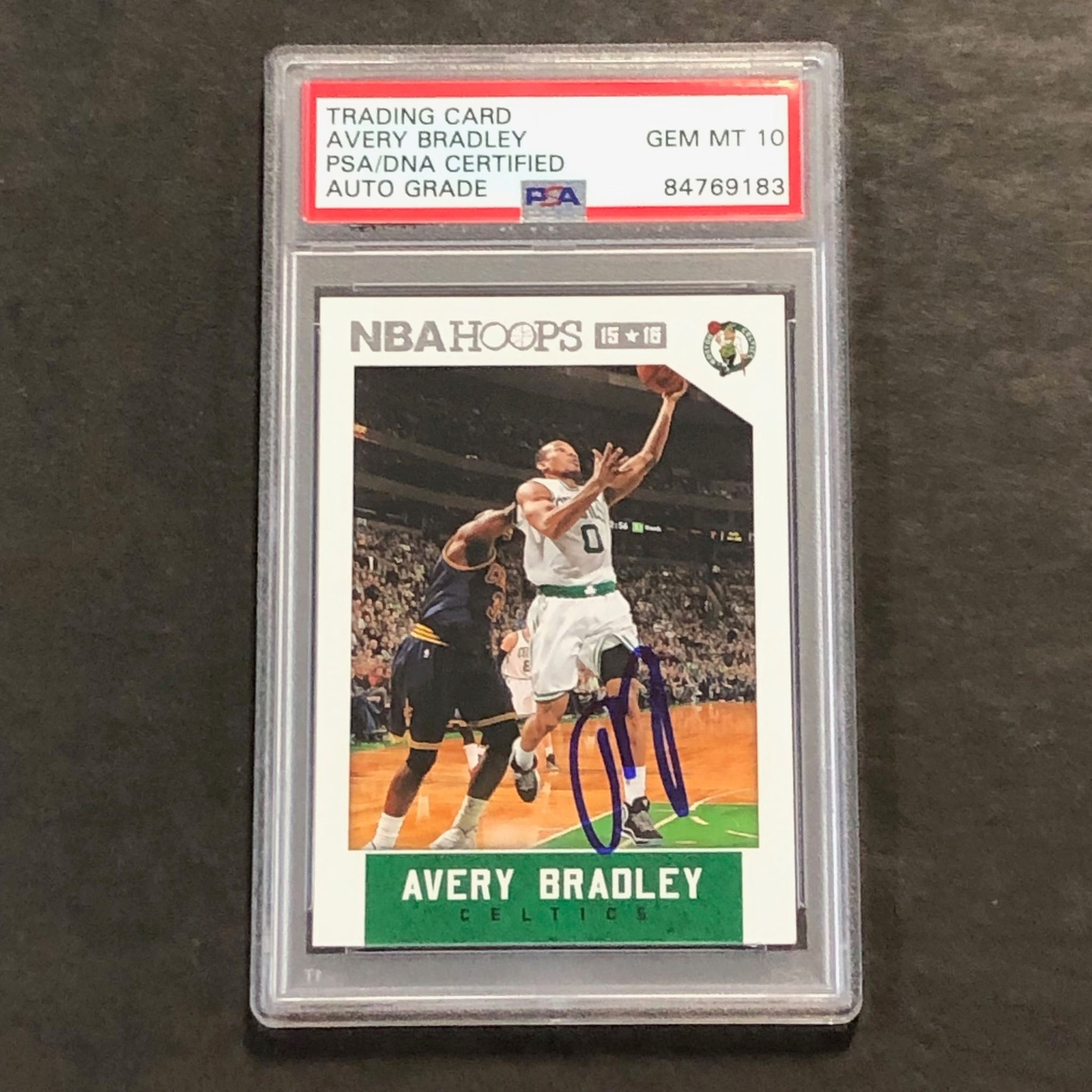 2015-16 Panini Hoops #205 Avery Bradley Signed Card AUTO 10 PSA/DNA Slabbed Celt
