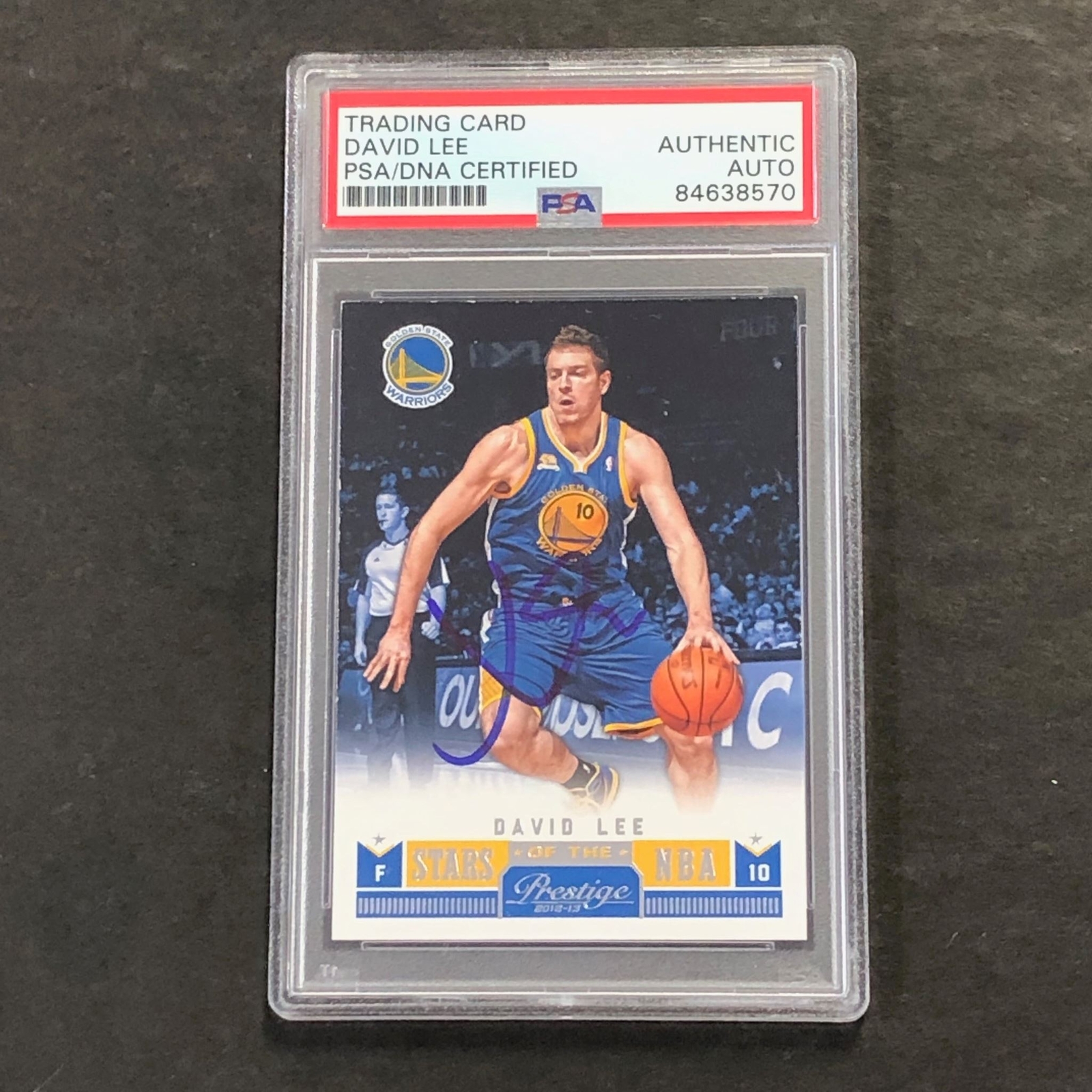 2012-13 Panini Prestige #12 David Lee Signed Card AUTO PSA Slabbed Warriors