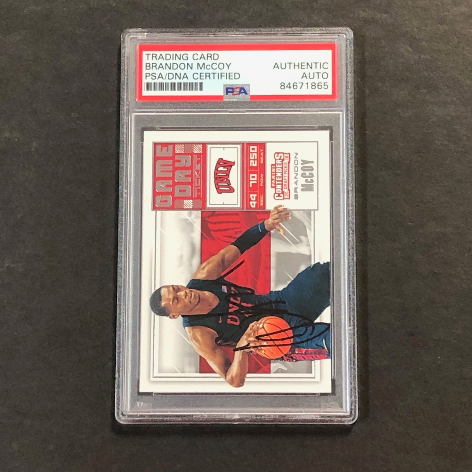 2018 Panini Contenders Draft Picks #28 Brandon McCoy Signed Card AUTO PSA Slabbe