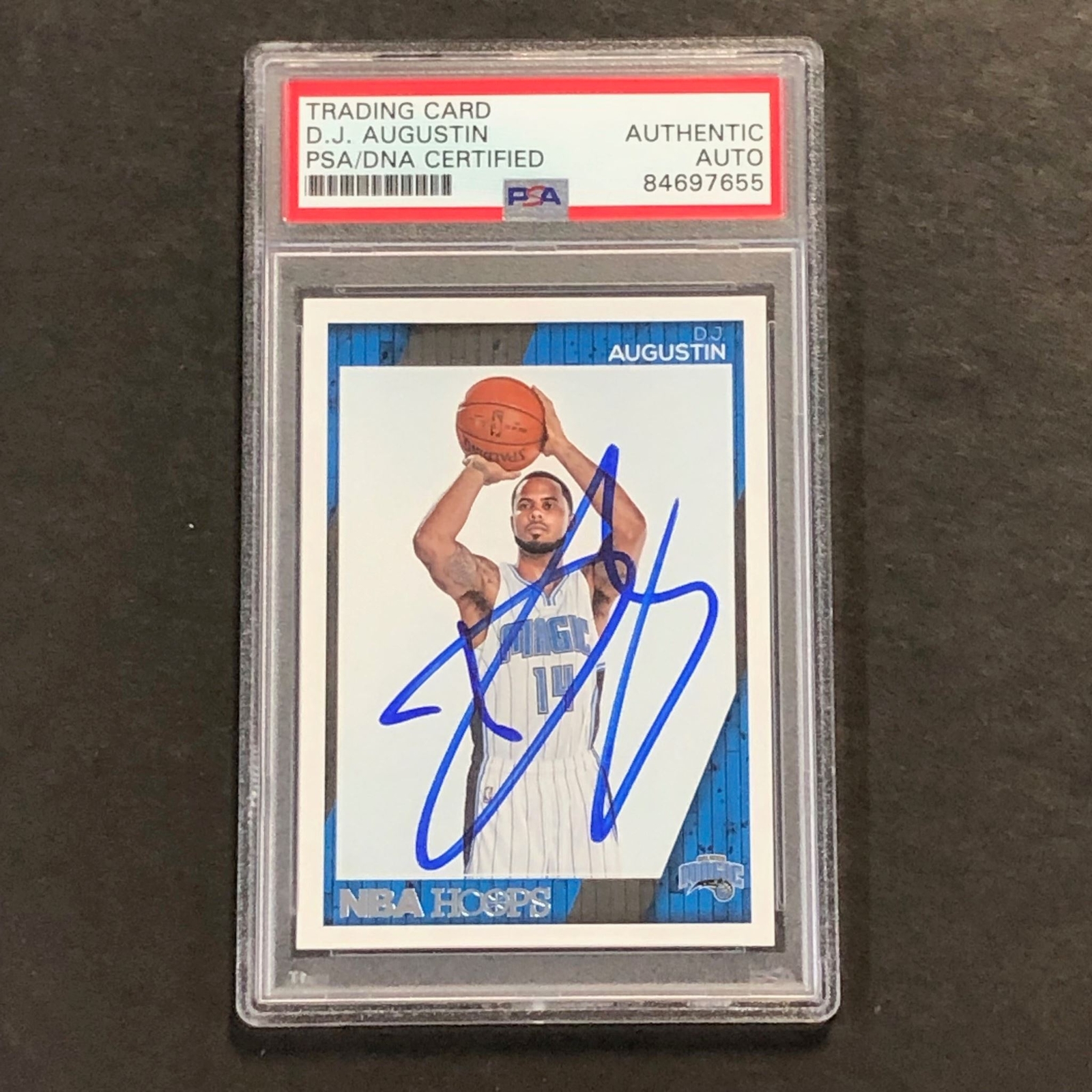 2016-17 NBA Hoops #217 DJ Augustin Signed Card AUTO PSA Slabbed Magic