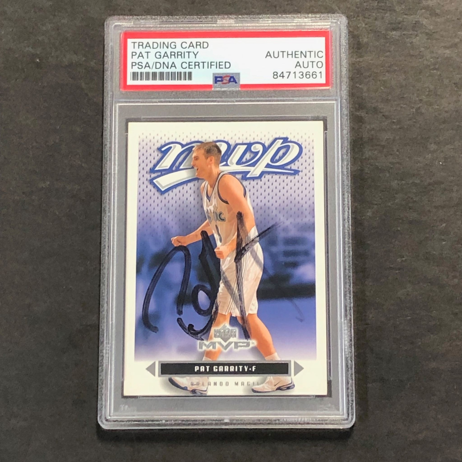 2002-03 Upper Deck MVP #128 Pat Garrity Signed Card PSA Slabbed Auto Magic