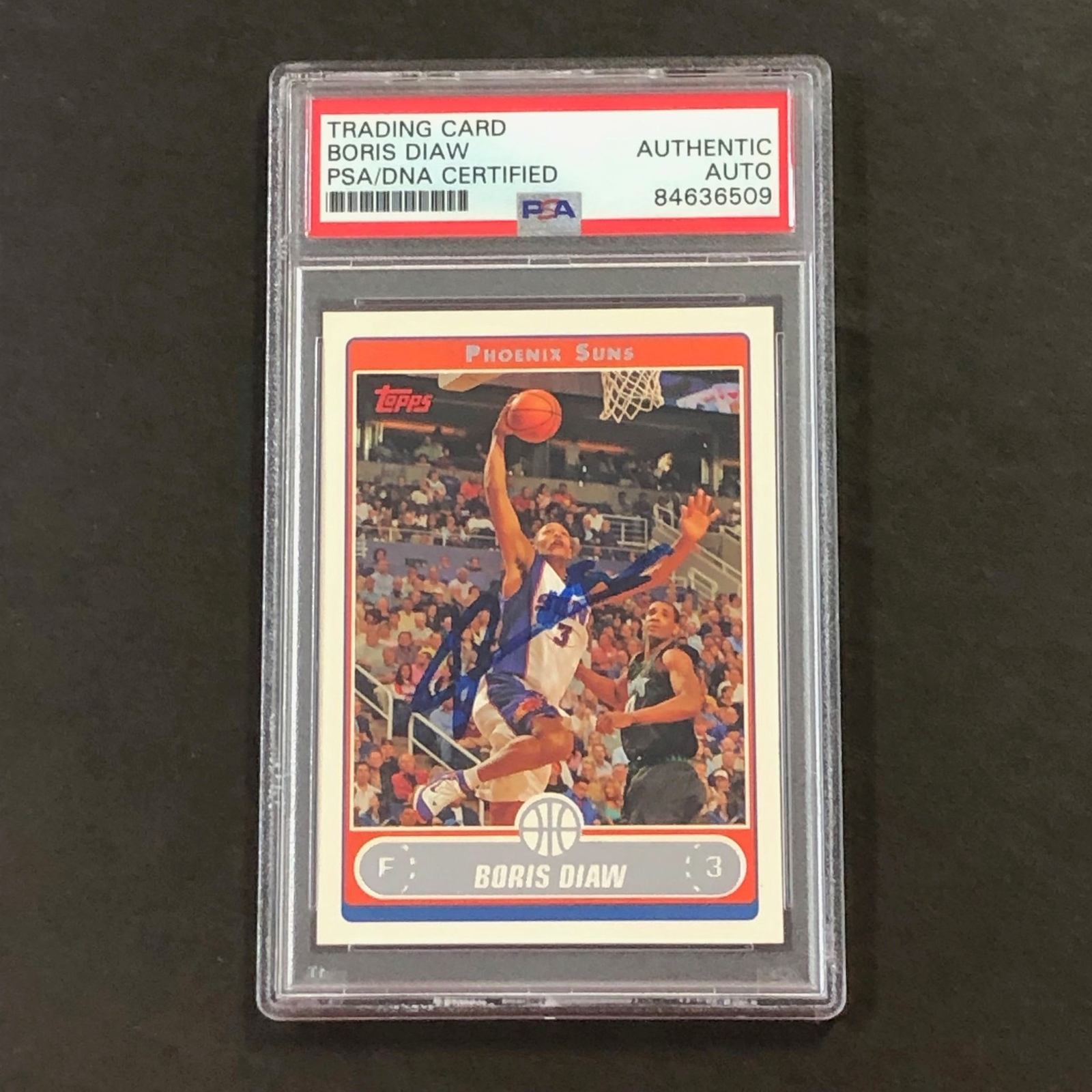 2006-07 Topps #159 Boris Diaw Signed Card AUTO PSA Slabbed Suns