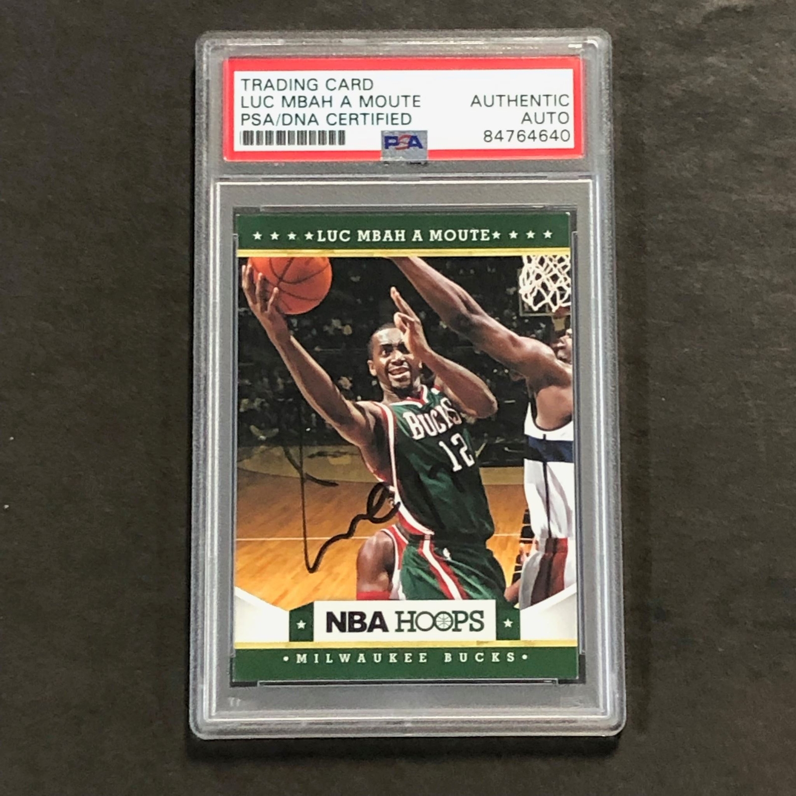 2012-13 PANINI NBA Hoops #106 Luc Mbah a Moute Signed Card AUTO PSA Slabbed Buck