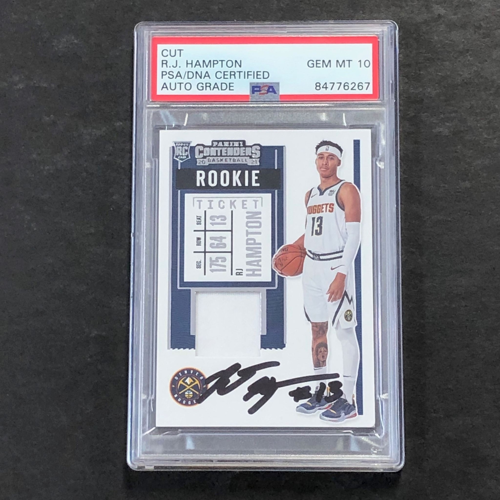 2020-21 Panini Contenders #RS-RJH RJ Hampton signed Auto 10 Card PSA/DNA Slabbed