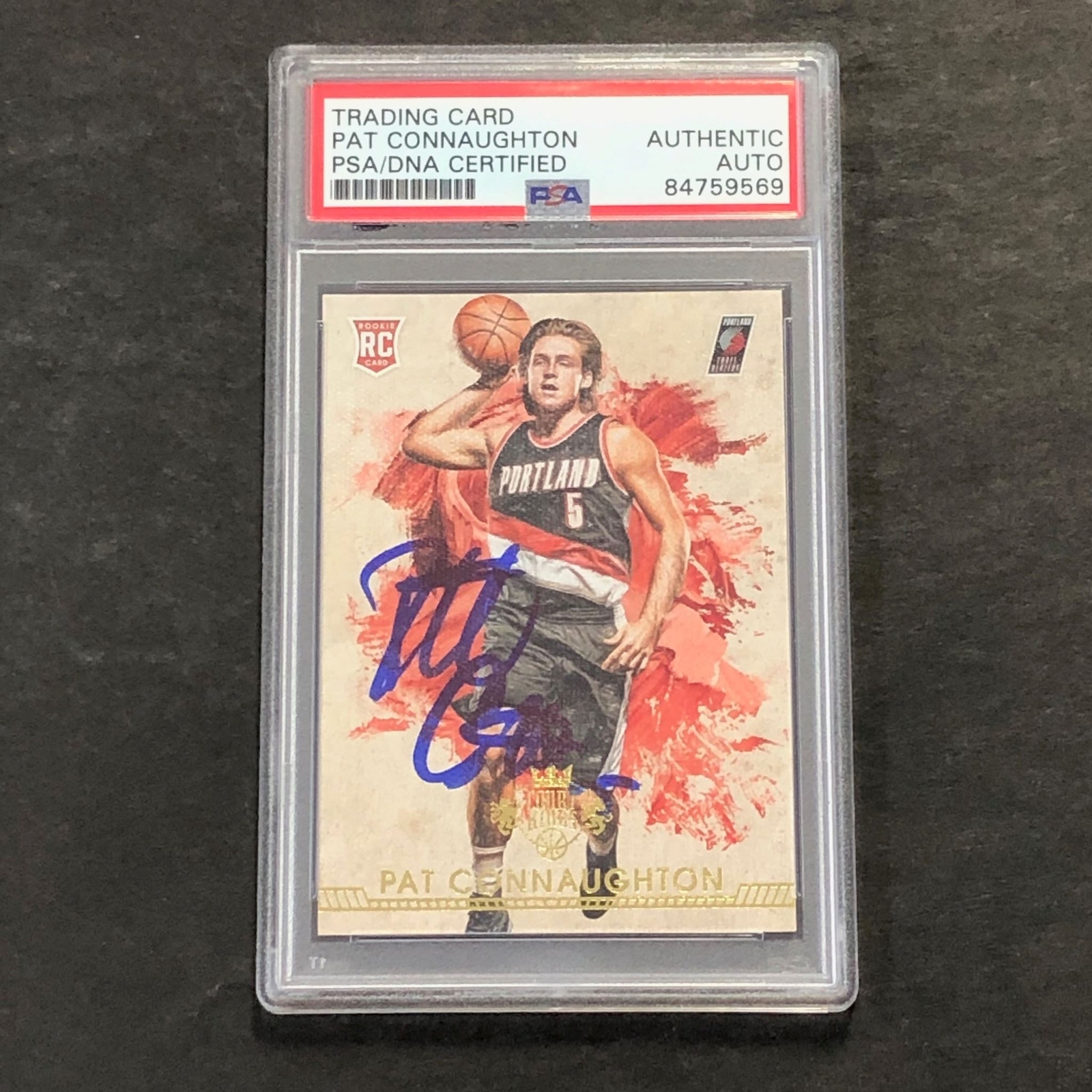 2015-16 Panini Court Kings #157 Pat Connaughton Signed Rookie Card AUTO PSA Slab