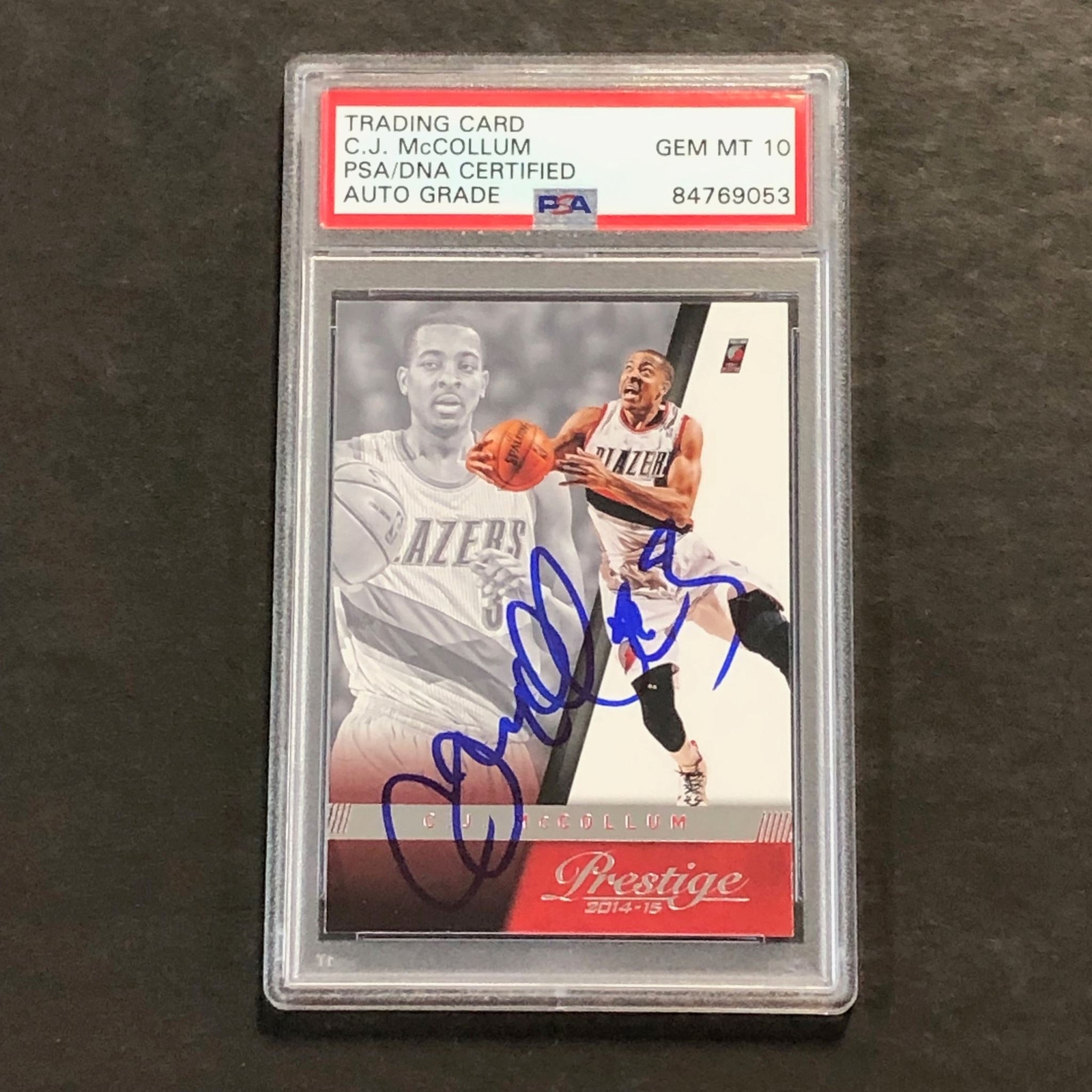 2014-15 Panini Prestige #76 CJ McCollum Signed Card AUTO 10 PSA Slabbed Blazers