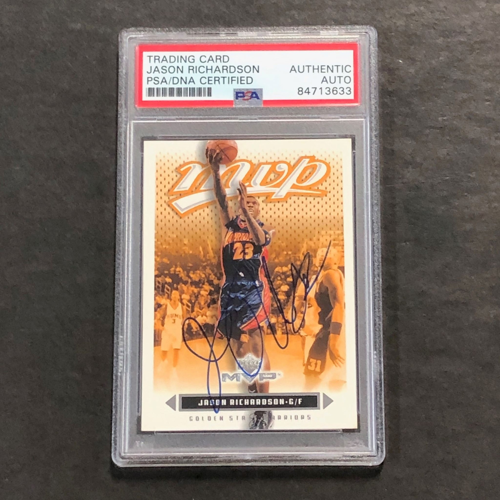 2003-04 Upper Deck MVP #46 Jason Richardson Signed Card AUTO PSA Slabbed Warrior