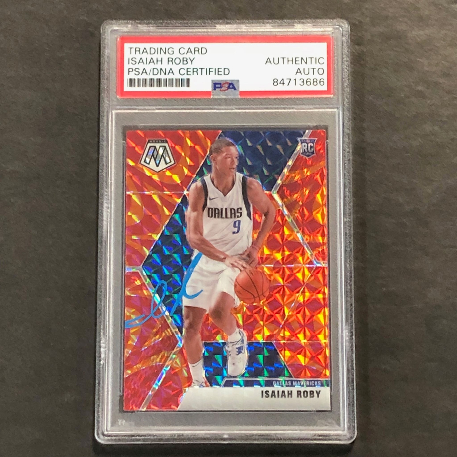 2019-20 Panini Mosaic Basketball #232 Isaiah Roby Signed Card PSA Slabbed RC Mav