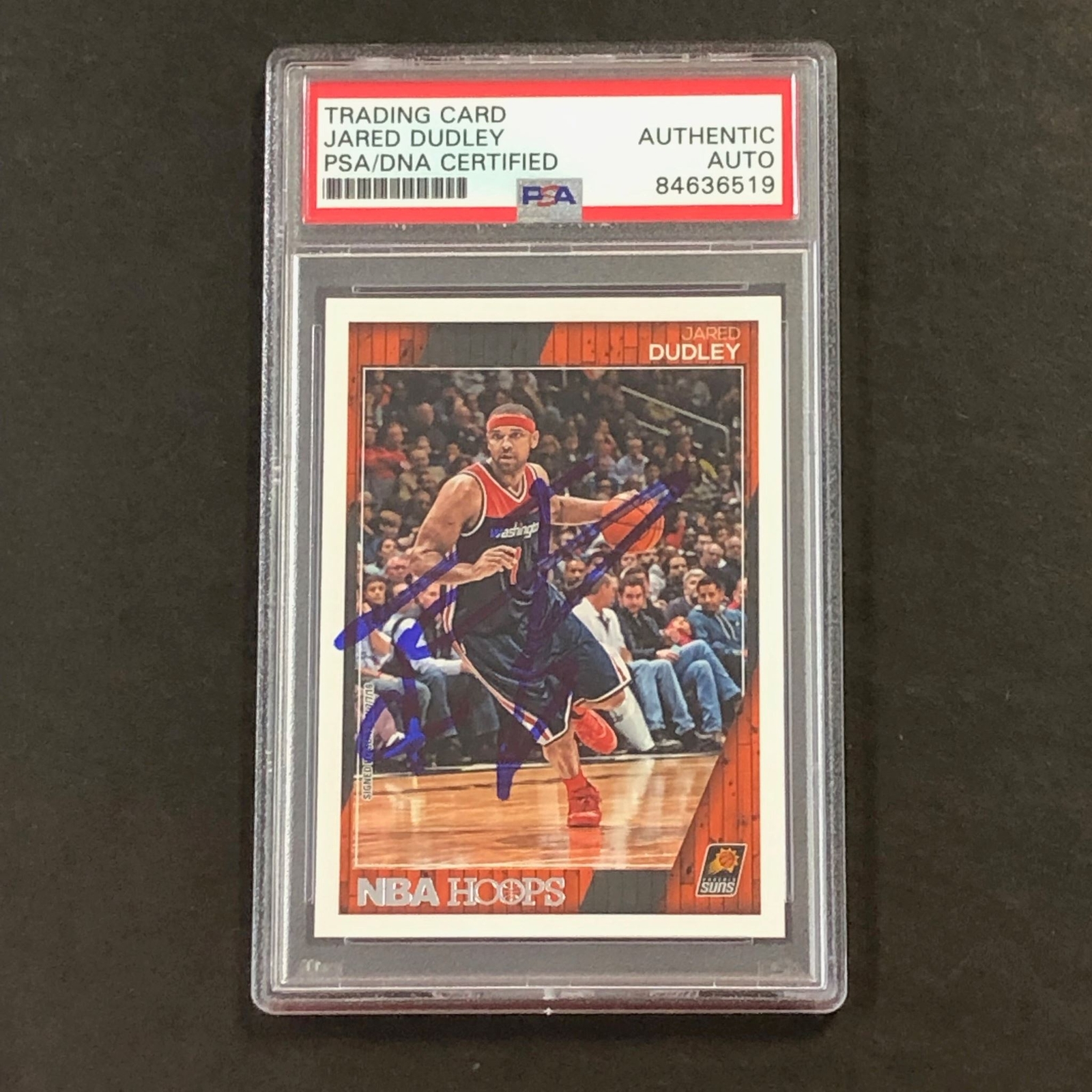 2016-17 NBA Hoops #257 Jared Dudley Signed Card AUTO PSA Slabbed Suns