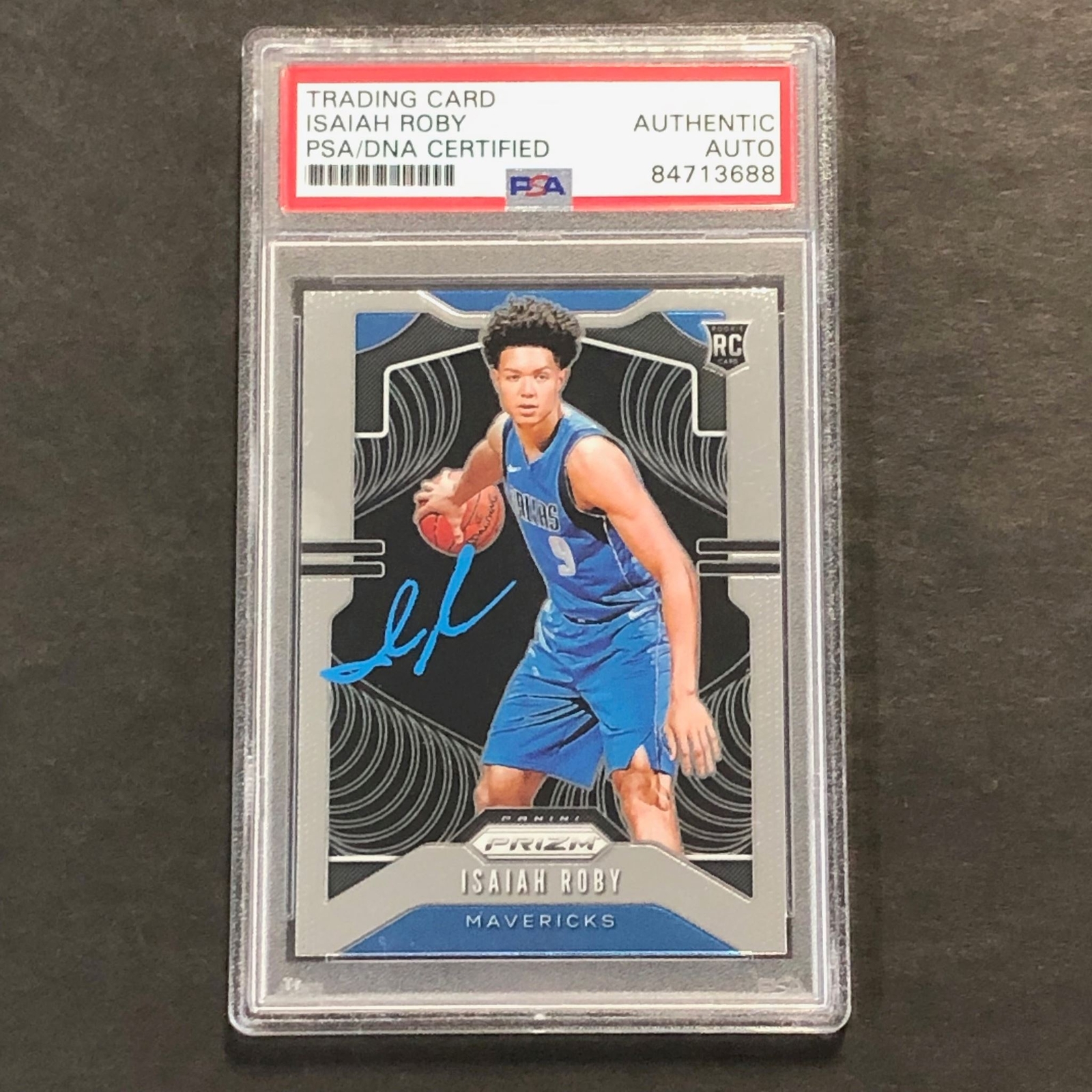 2019-20 Panini Prizm #283 Isaiah Roby Signed Card AUTO PSA Slabbed RC Mavericks