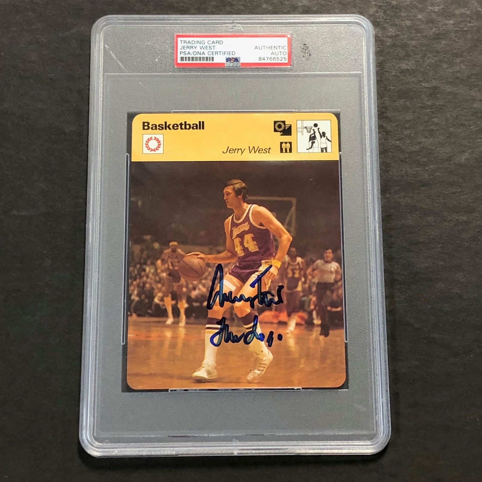 1977 Edito Service Jerry West signed Trading Card PSA/DNA Encapsulated Lakers Au