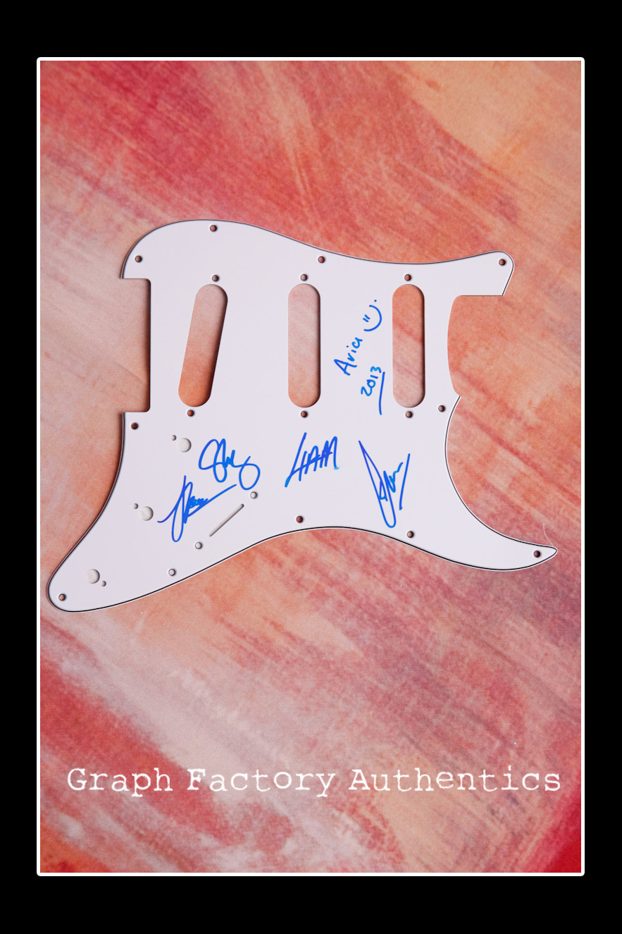 **GFA Musical Band *ARIA* Signed Electric Pickguard for Guitar A2 COA**