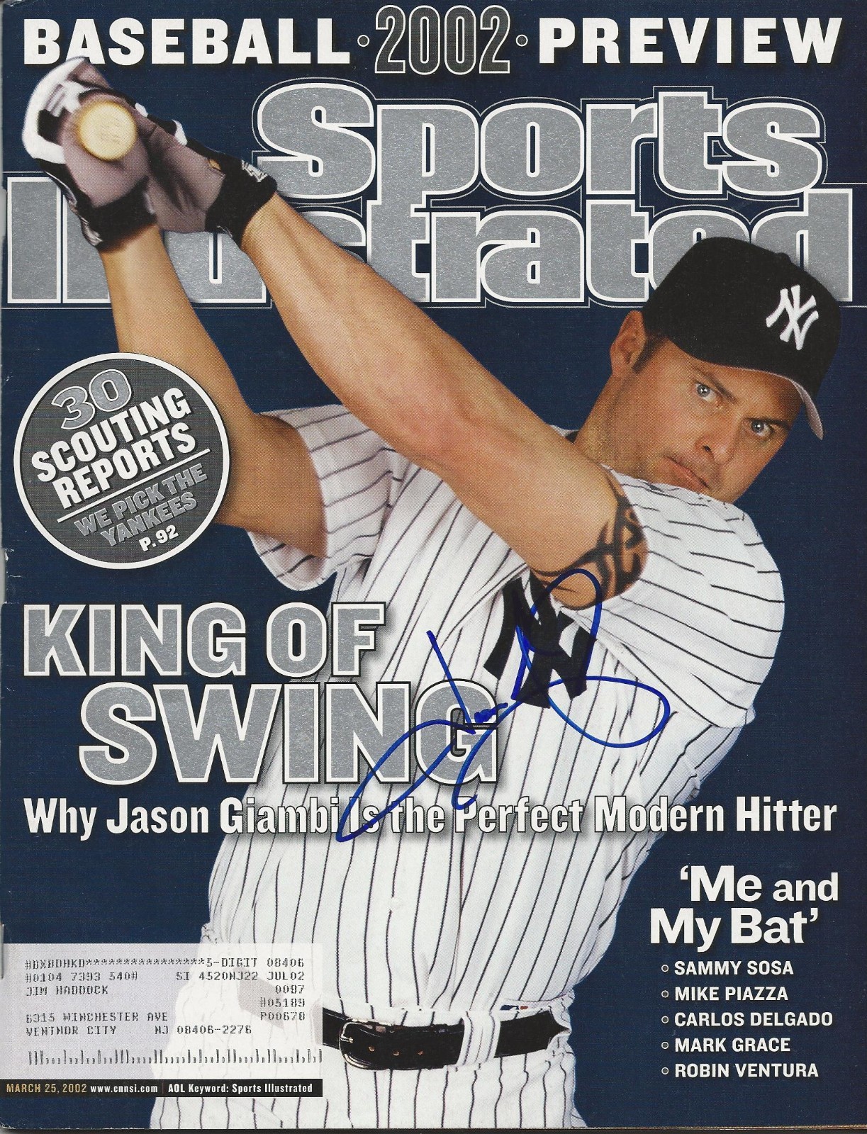 **GFA Sports Illustrated *JASON GIAMBI* Signed SI Magazine AD1 COA**