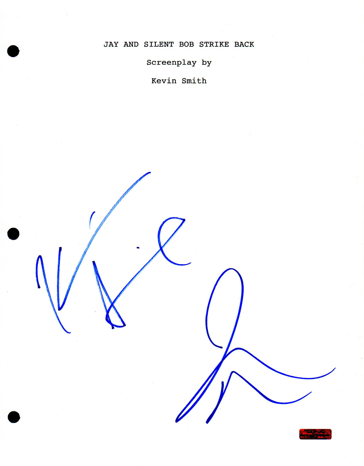 Jay and Silent Bob * KEVIN SMITH & JASON MEWES * Signed Full Movie Script J2 COA