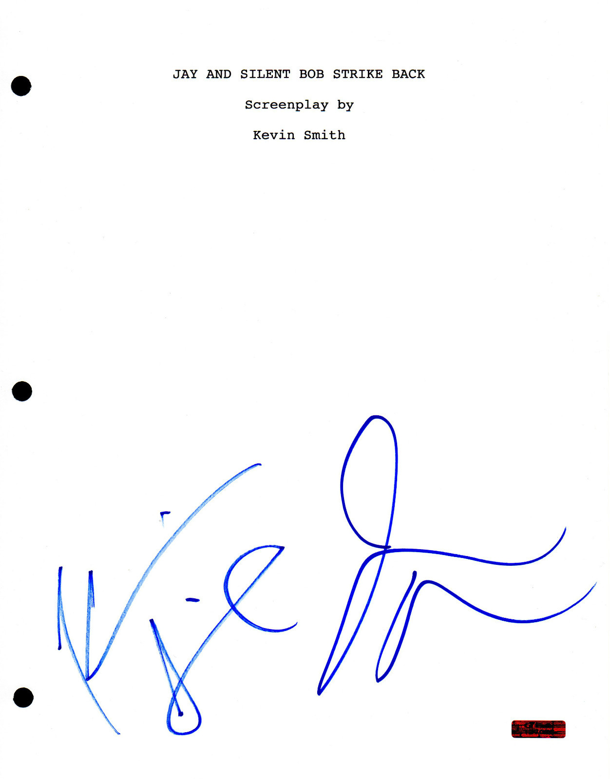Jay and Silent Bob * KEVIN SMITH & JASON MEWES * Signed Full Movie Script J3 COA