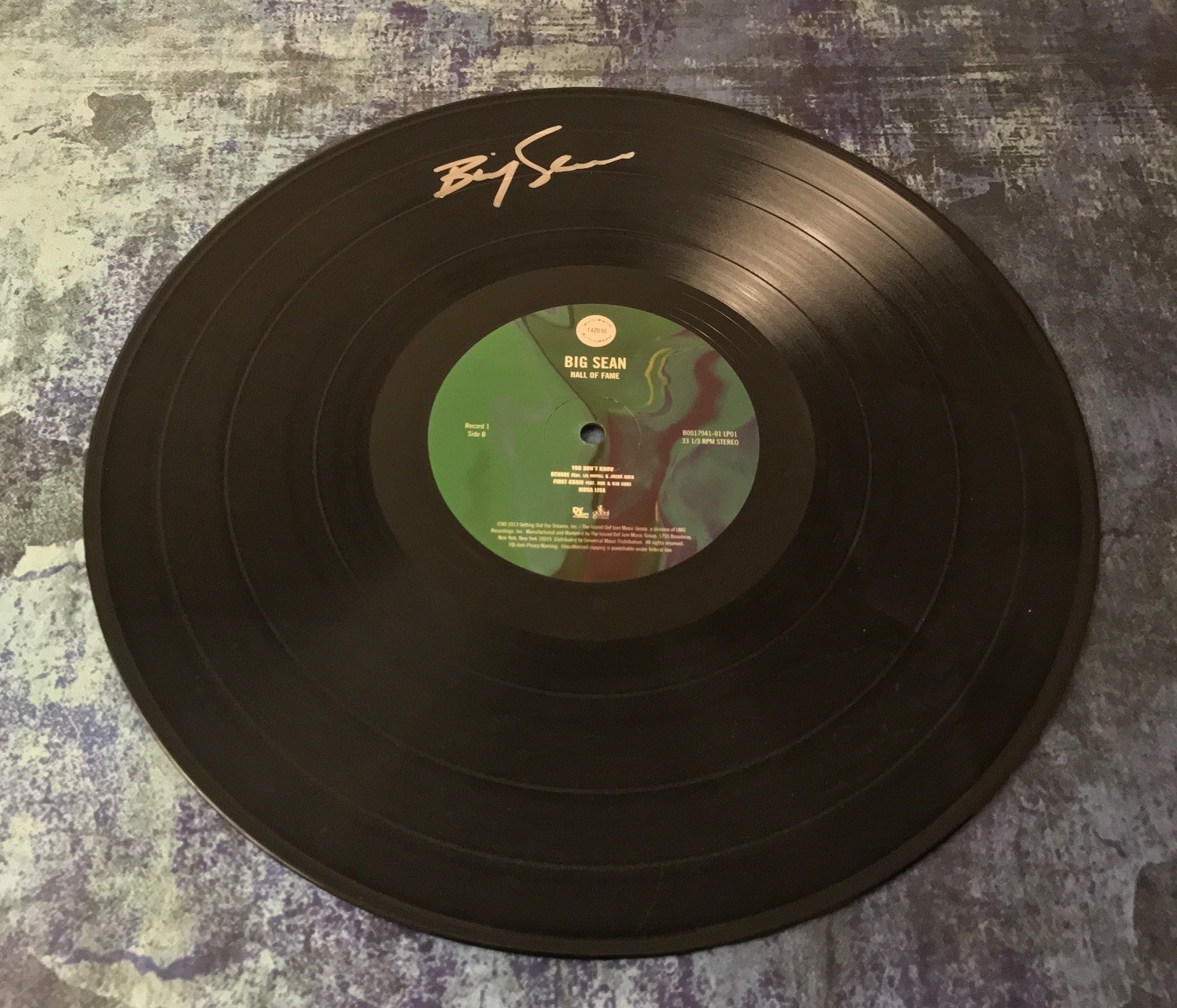 GFA Hall of Fame * BIG SEAN * Signed New Vinyl Record Disc AD1 COA