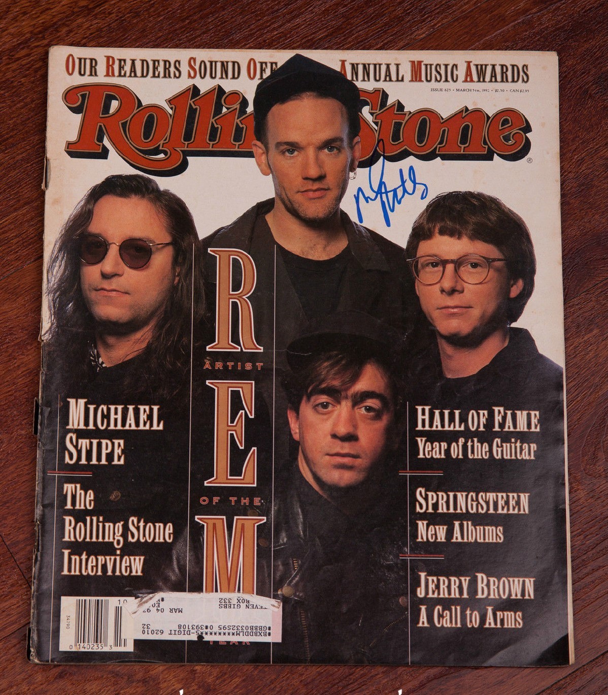 GFA Rock Band R.E.M. * MIKE MILLS * Signed Rolling Stone Magazine PROOF AD1 COA