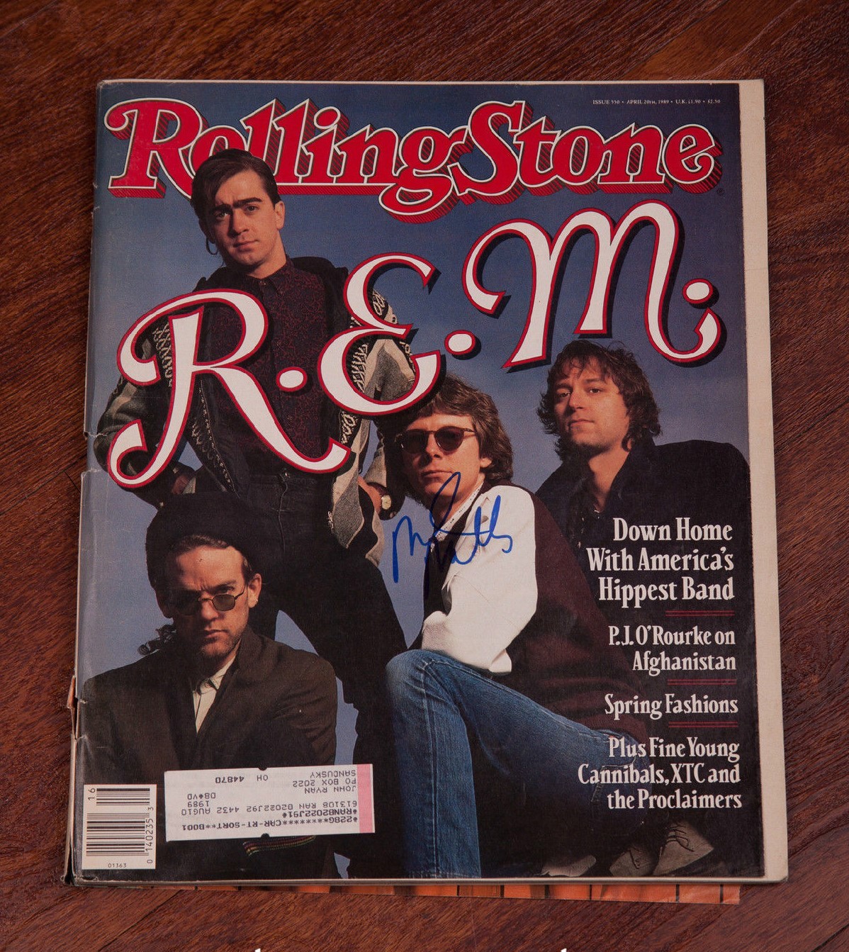 GFA Rock Band R.E.M. * MIKE MILLS * Signed Rolling Stone Magazine PROOF AD2 COA
