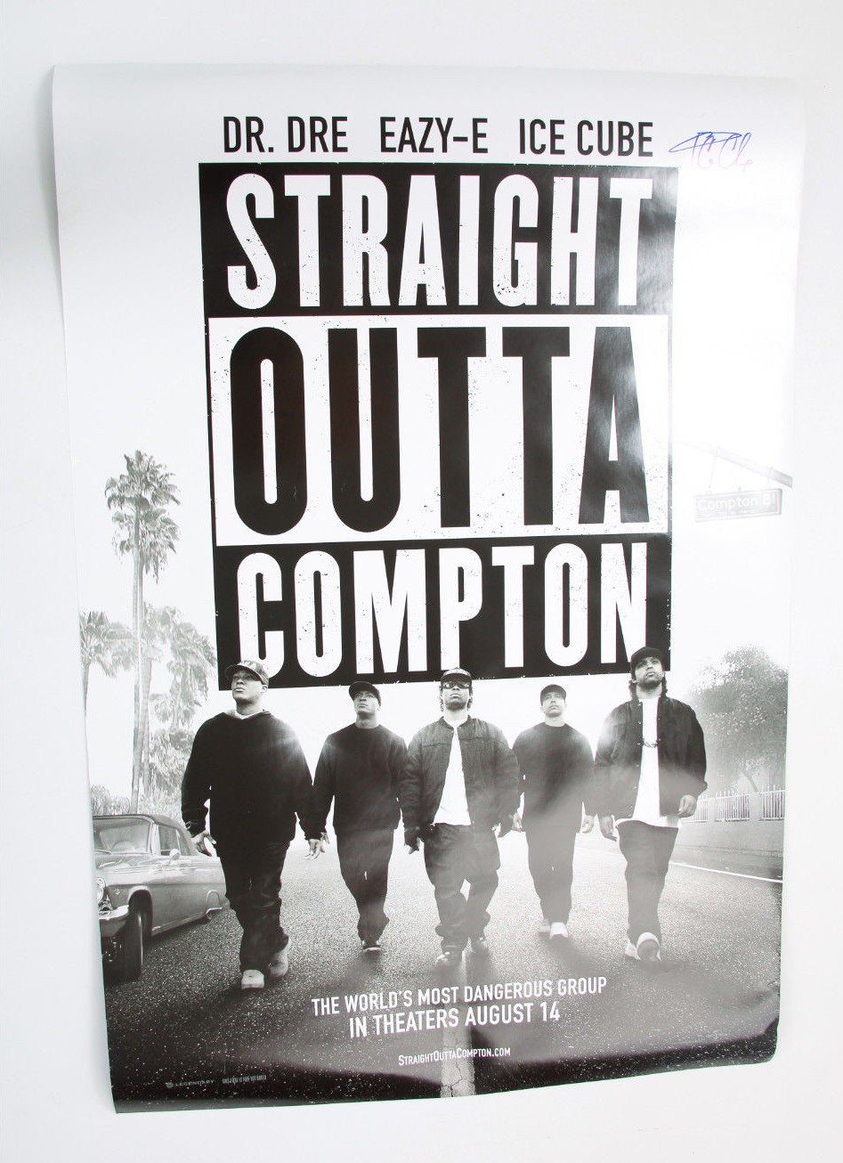 GFA Straight Outta Compton * ICE CUBE * Signed Movie Poster PROOF COA