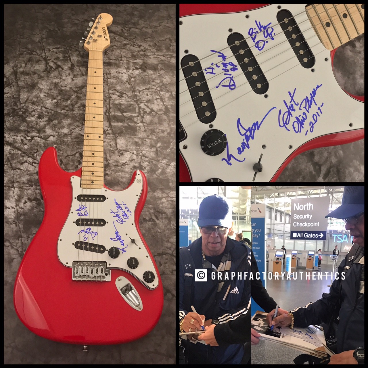 GFA Diamond Kuumba x4 Band * OHIO PLAYERS * Signed Electric Guitar AD2 COA