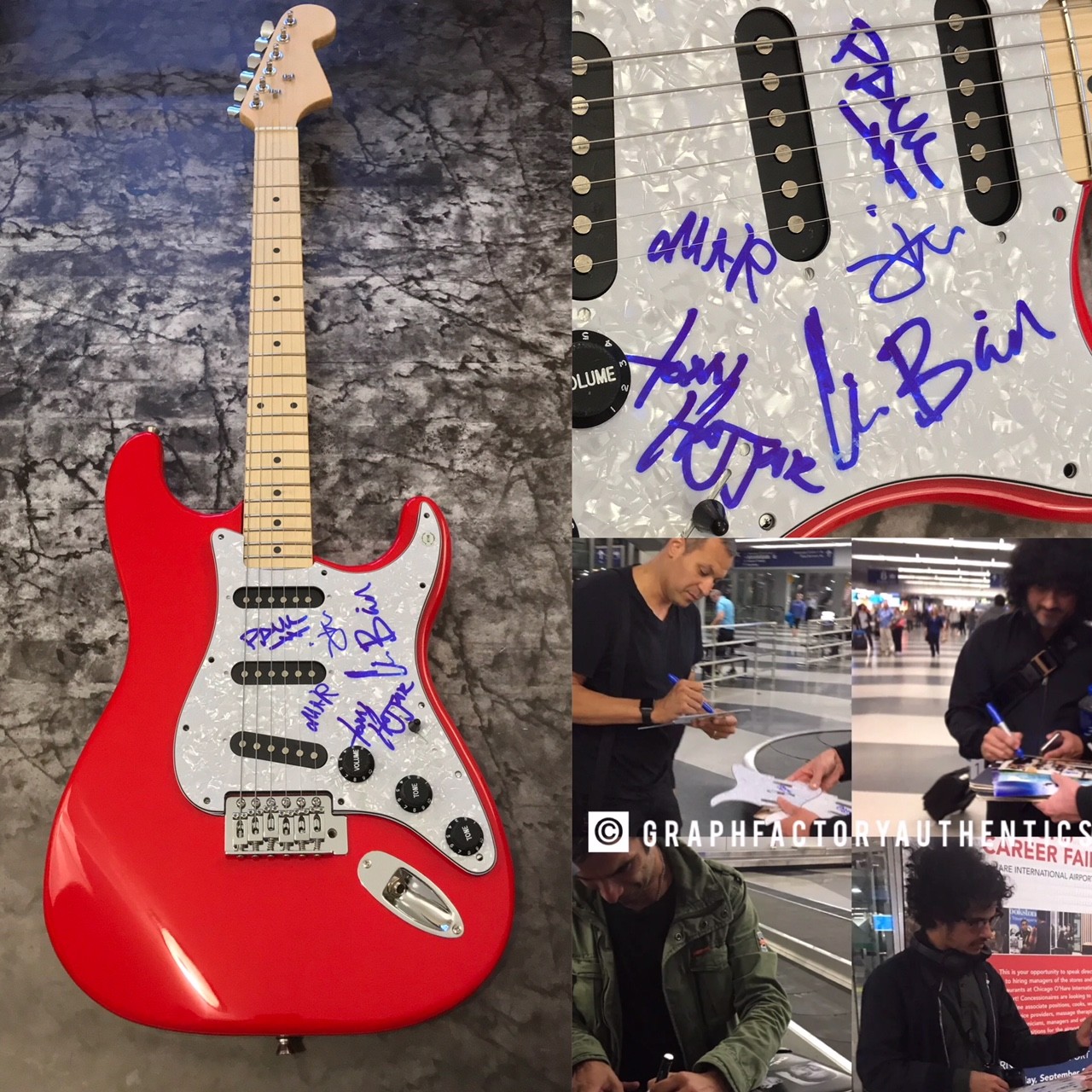 GFA Cedric Bixler Band x5 * AT THE DRIVE-IN * Signed Electric Guitar AD1 COA