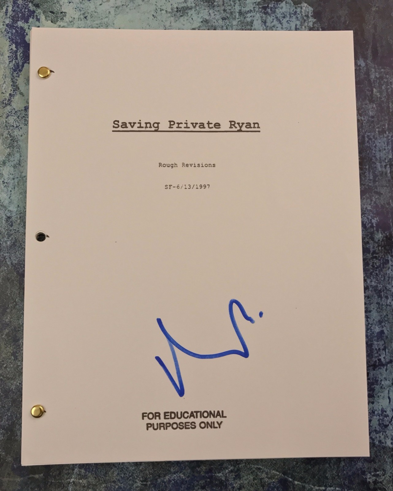 GFA Saving Private Ryan * MATT DAMON * Signed Full Movie Script PROOF M1 COA