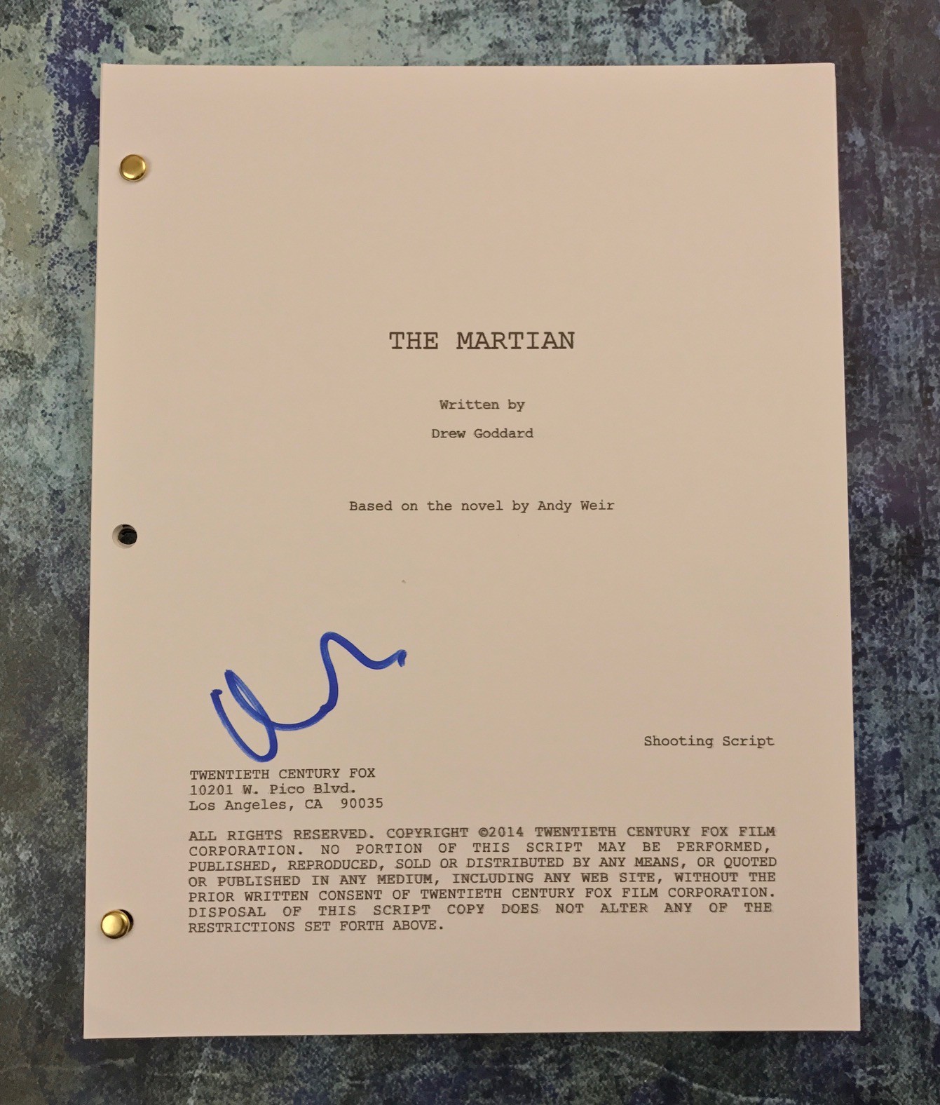 GFA The Martian * MATT DAMON * Signed Full Movie Script PROOF M2 COA