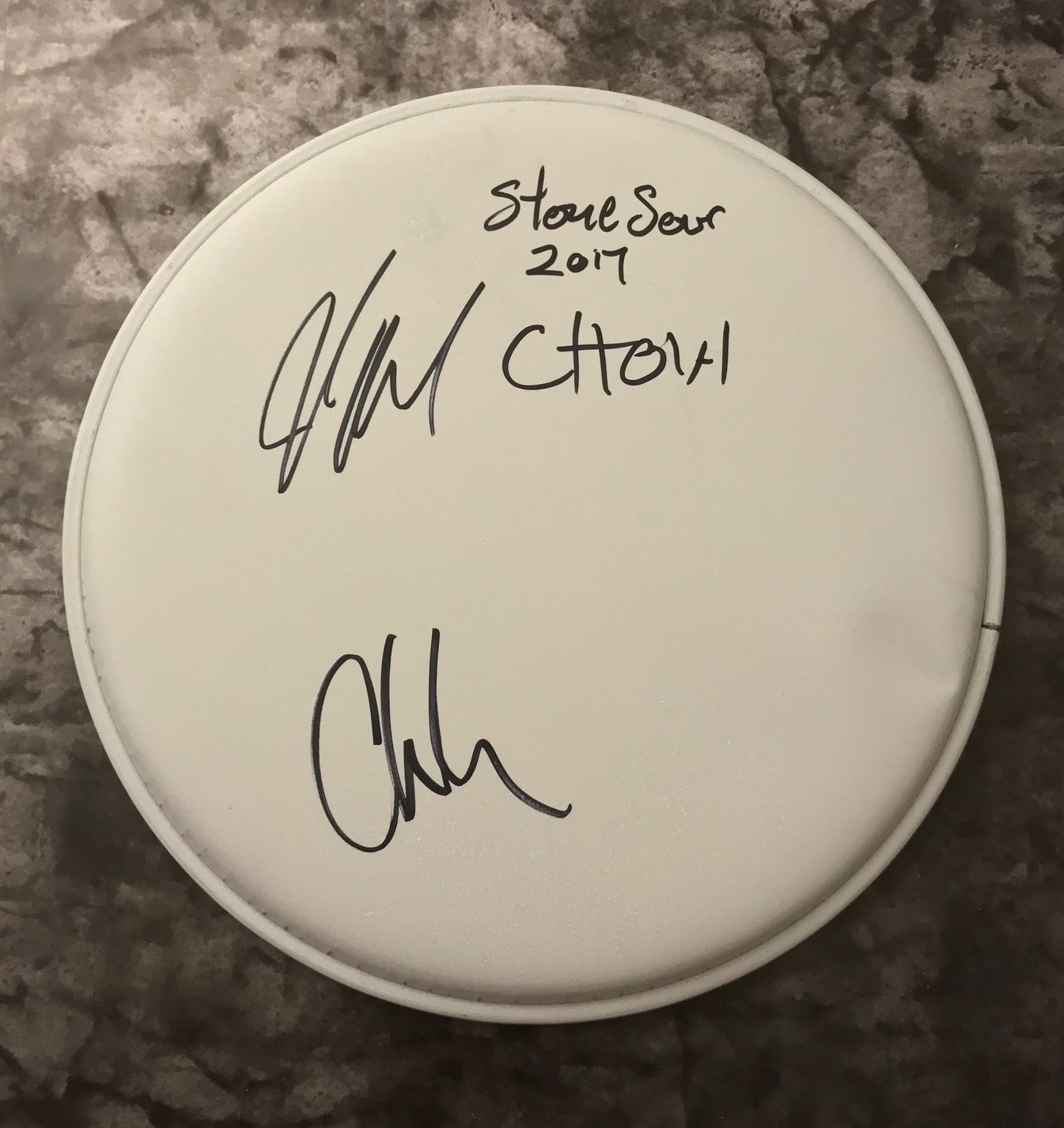 GFA x3 Johny Josh Christian * STONE SOUR * Band Signed Autograph Drumhead COA