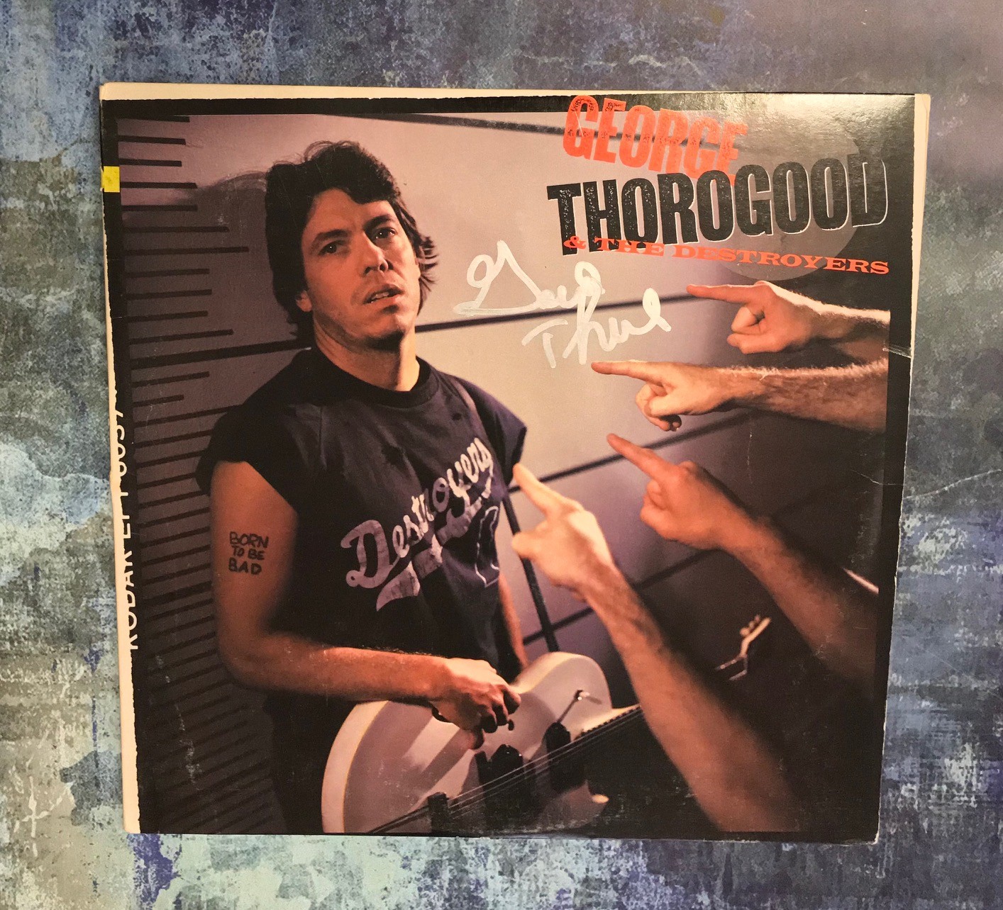 GFA & the Destroyers * GEORGE THOROGOOD * Signed Record Album PROOF COA