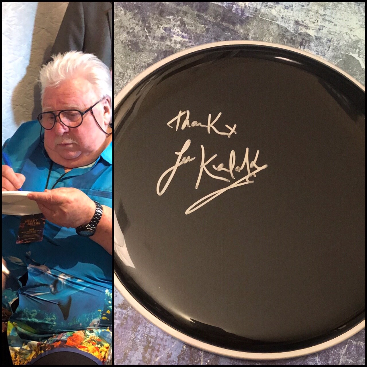 GFA Uriah Deep Ozzy Osbourne * LEE KERSLAKE * Signed Autographed Drumhead L2 COA