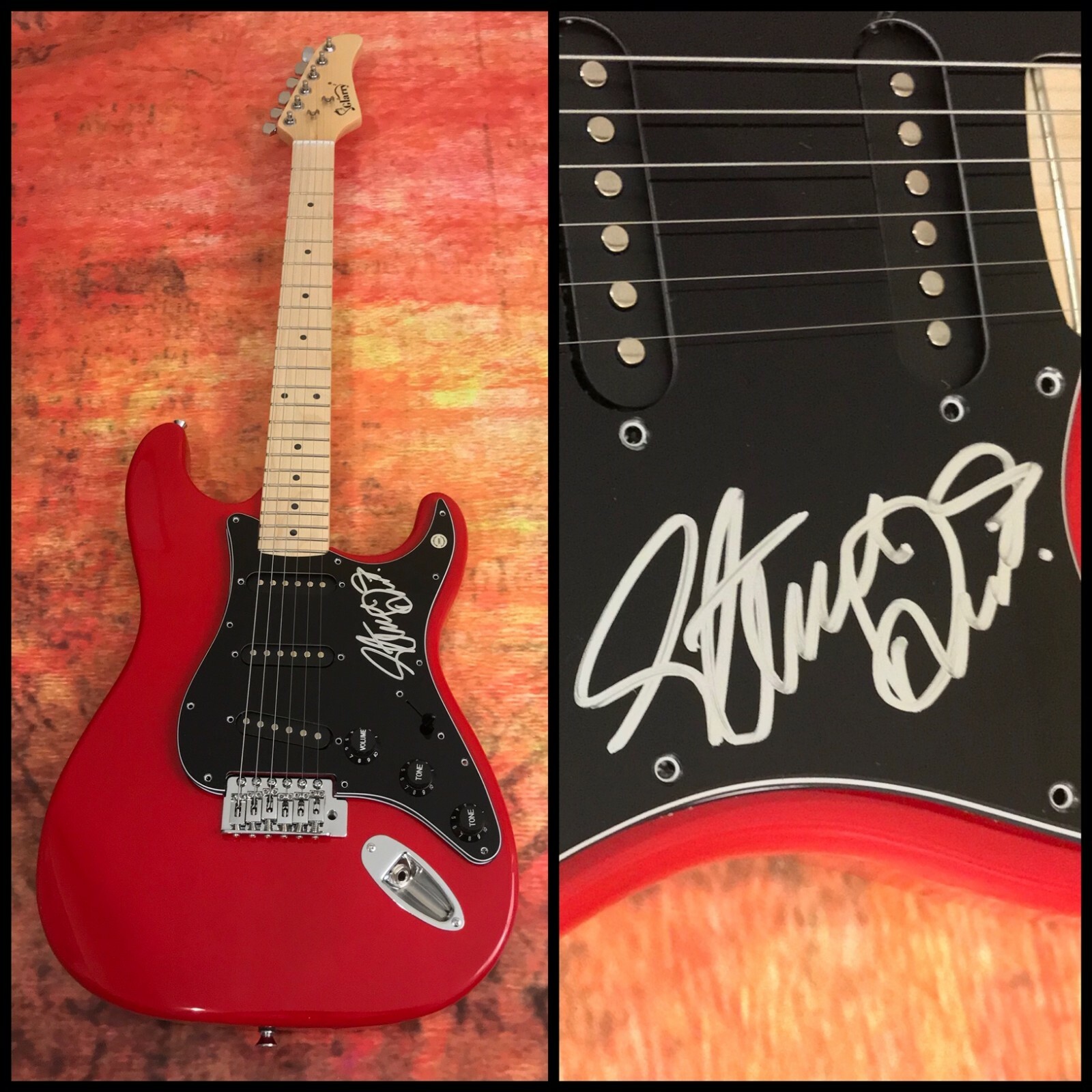 GFA The Sweet Band Legend * STEVE PRIEST * Signed Electric Red Guitar COA