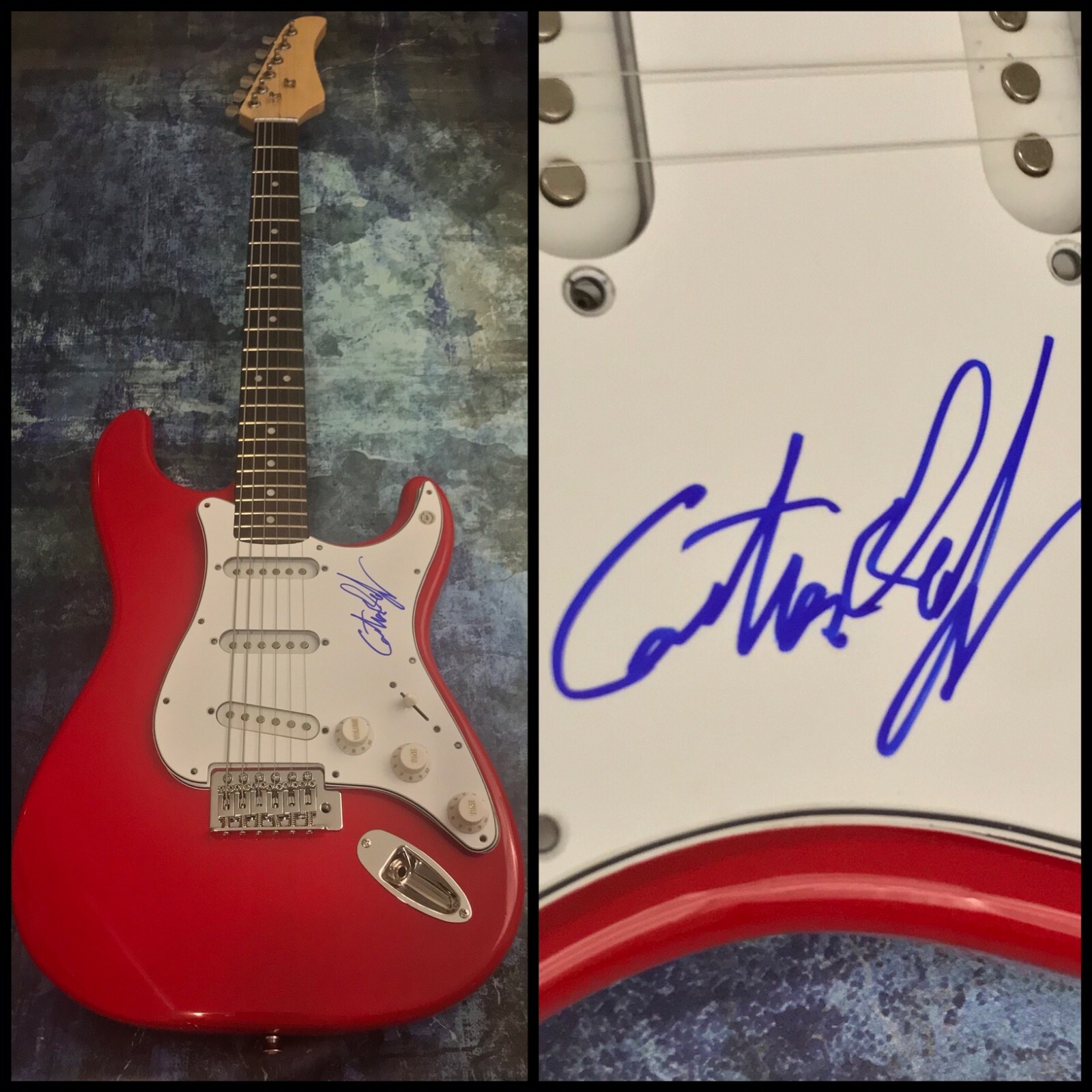 GFA Cold War Guitarist Singer * CAUTIOUS CLAY * Signed Red Electric Guitar COA