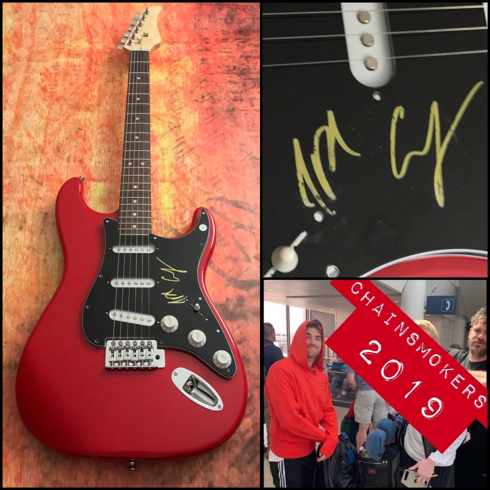 GFA Alex Pall & Andrew Taggart * THE CHAINSMOKERS * Signed Electric Guitar D COA