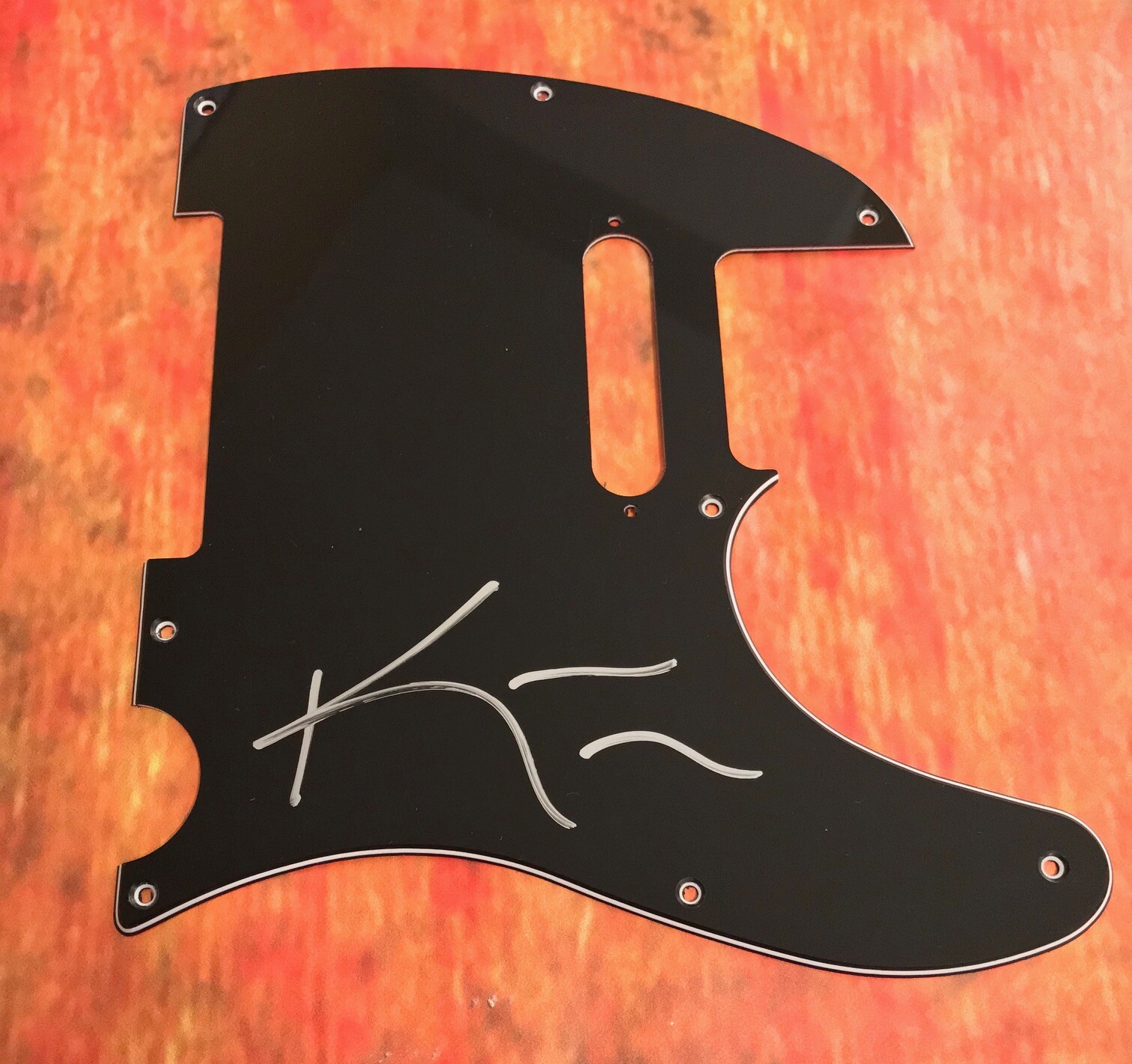 GFA Nile Band Guitarist * KARL SANDERS * Signed Electric Tele Pickguard COA