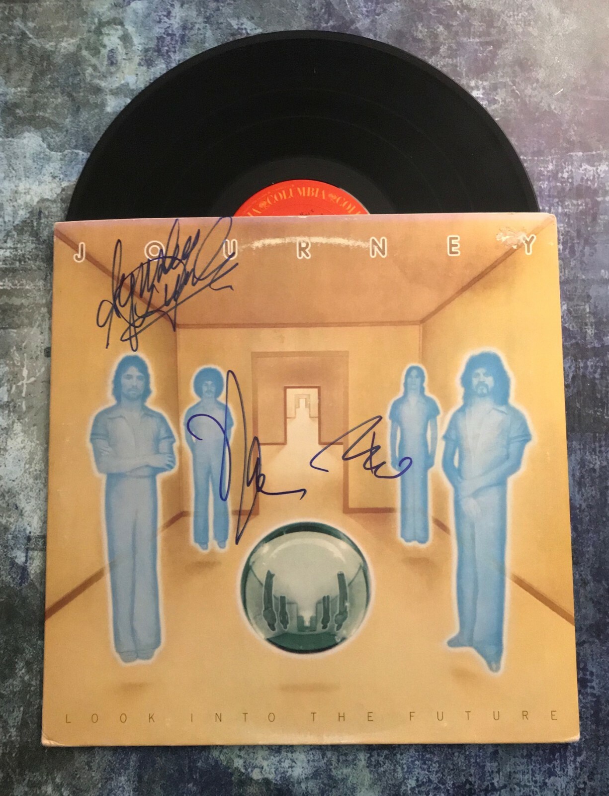 GFA Neal Schon x3 Ross Aynsley * JOURNEY * Band Signed Record Album PROOF AD4COA