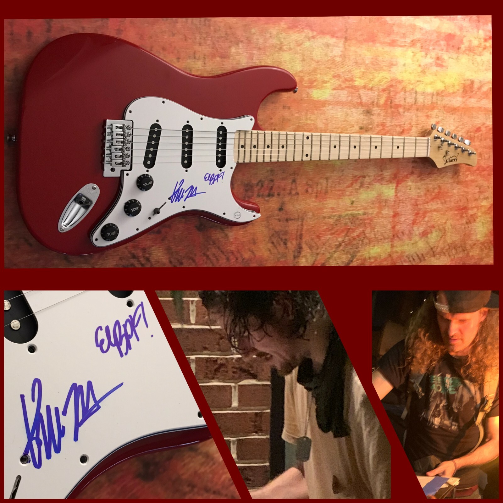 GFA Kevin McKeown & Eric Owen * BLACK PISTOL FIRE * Signed Electric Guitar C COA
