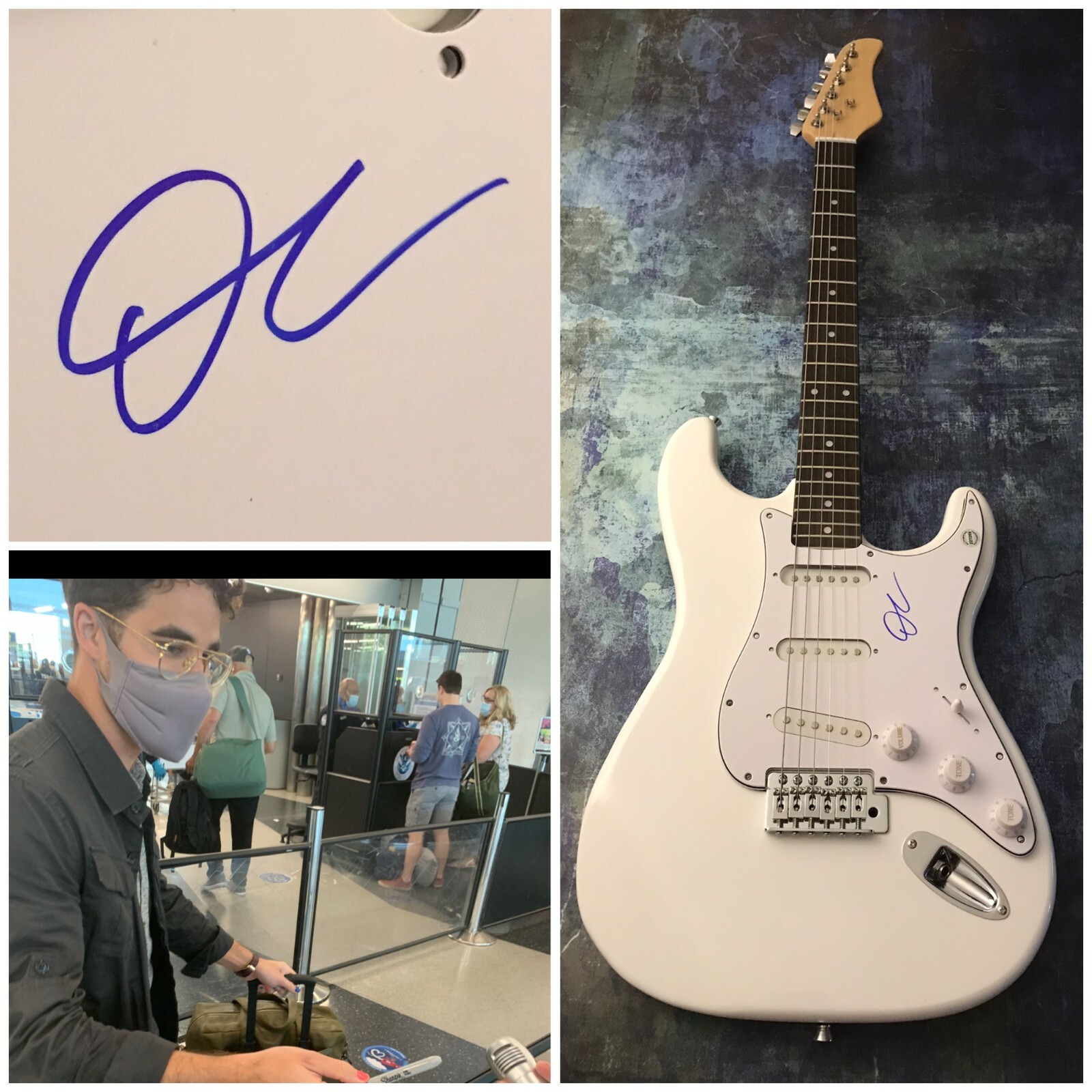 GFA Glee Star Lost Boys Life * DARREN CRISS * Signed Electric Guitar PROOF COA