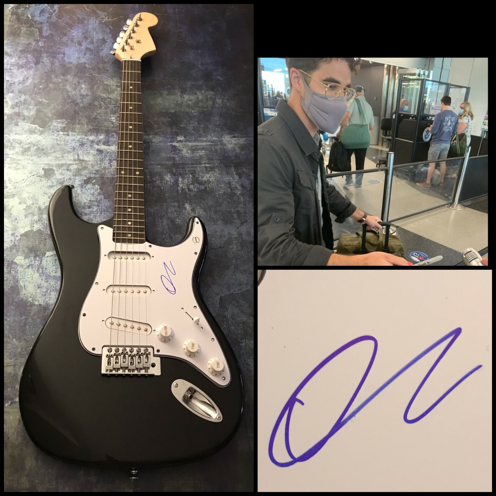 GFA Glee Star Lost Boys Life * DARREN CRISS * Signed Electric Guitar PROOF COA