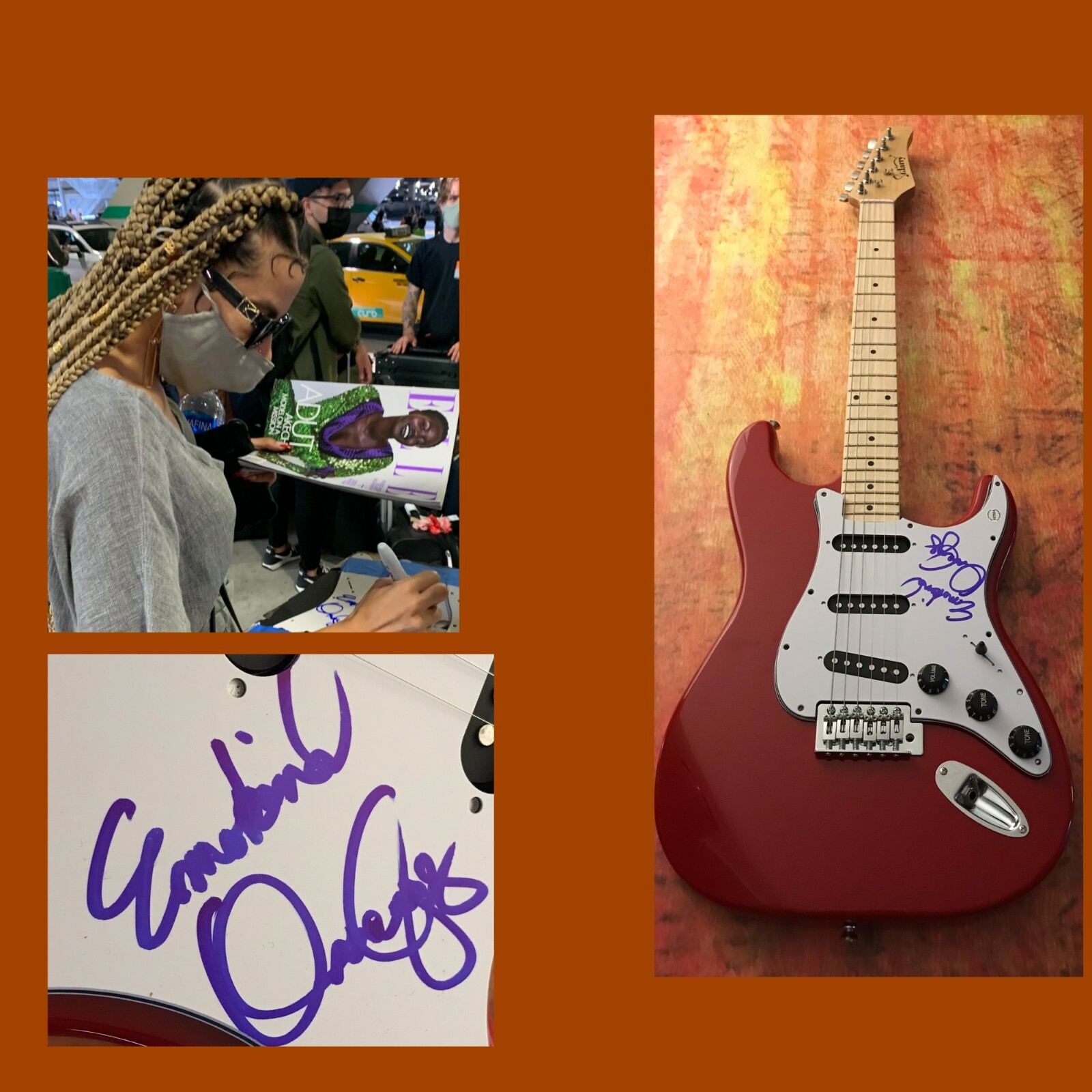 GFA The Juice Good to Me * EMOTIONAL ORANGES * Signed Electric Guitar E3 COA