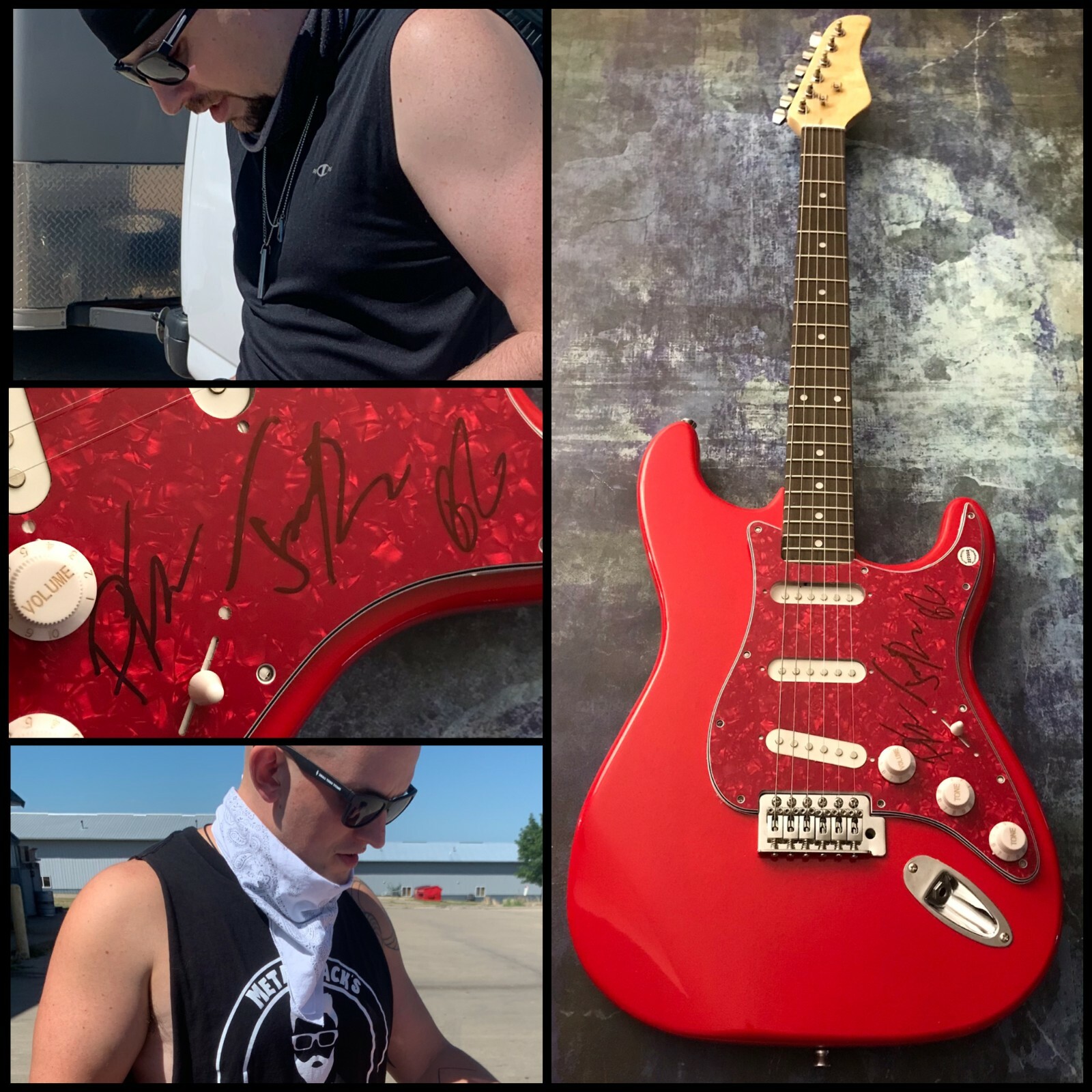 GFA Phillip Freeman x3 Band * SMALL TOWN TITANS * Signed Electric Guitar S2 COA