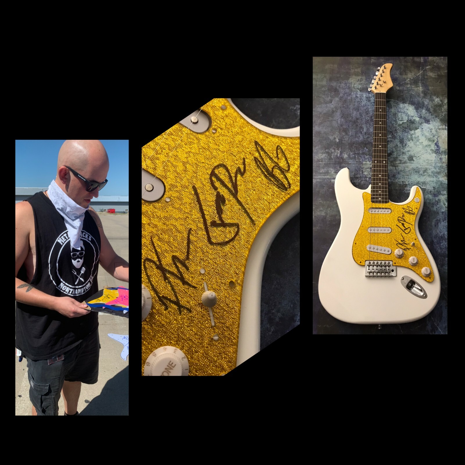 GFA Phillip Freeman x3 Band * SMALL TOWN TITANS * Signed Electric Guitar S4 COA