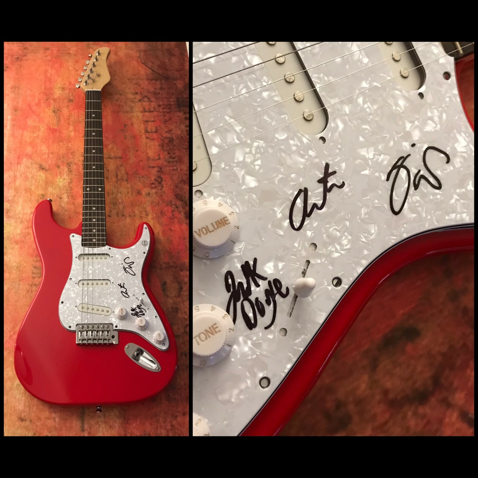 GFA Somersault x3 Band * BEACH FOSSILS * Signed Electric Guitar B4 COA