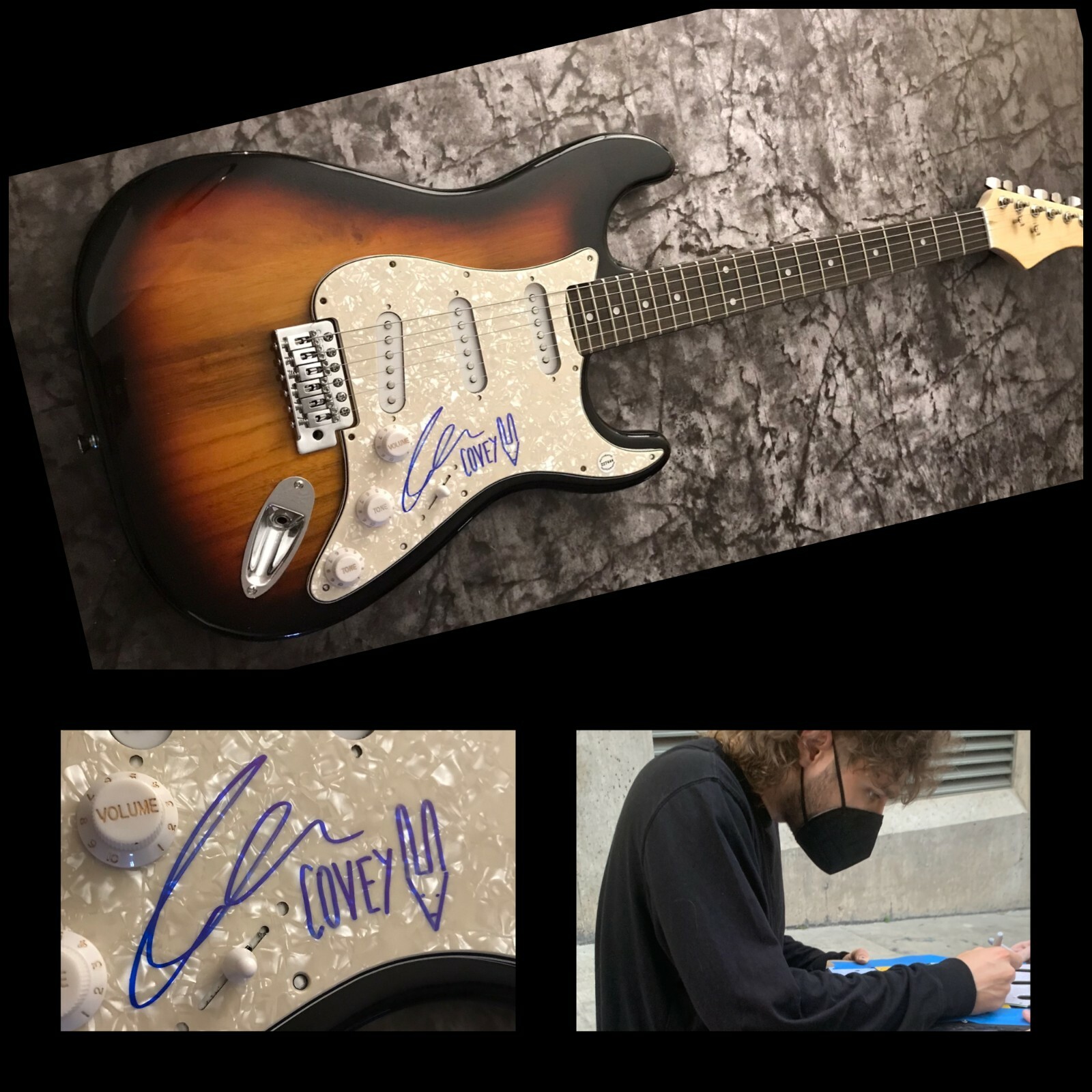 GFA //// Haggarty Bows * COVEY * Signed Electric Guitar w/Sketch C1 COA